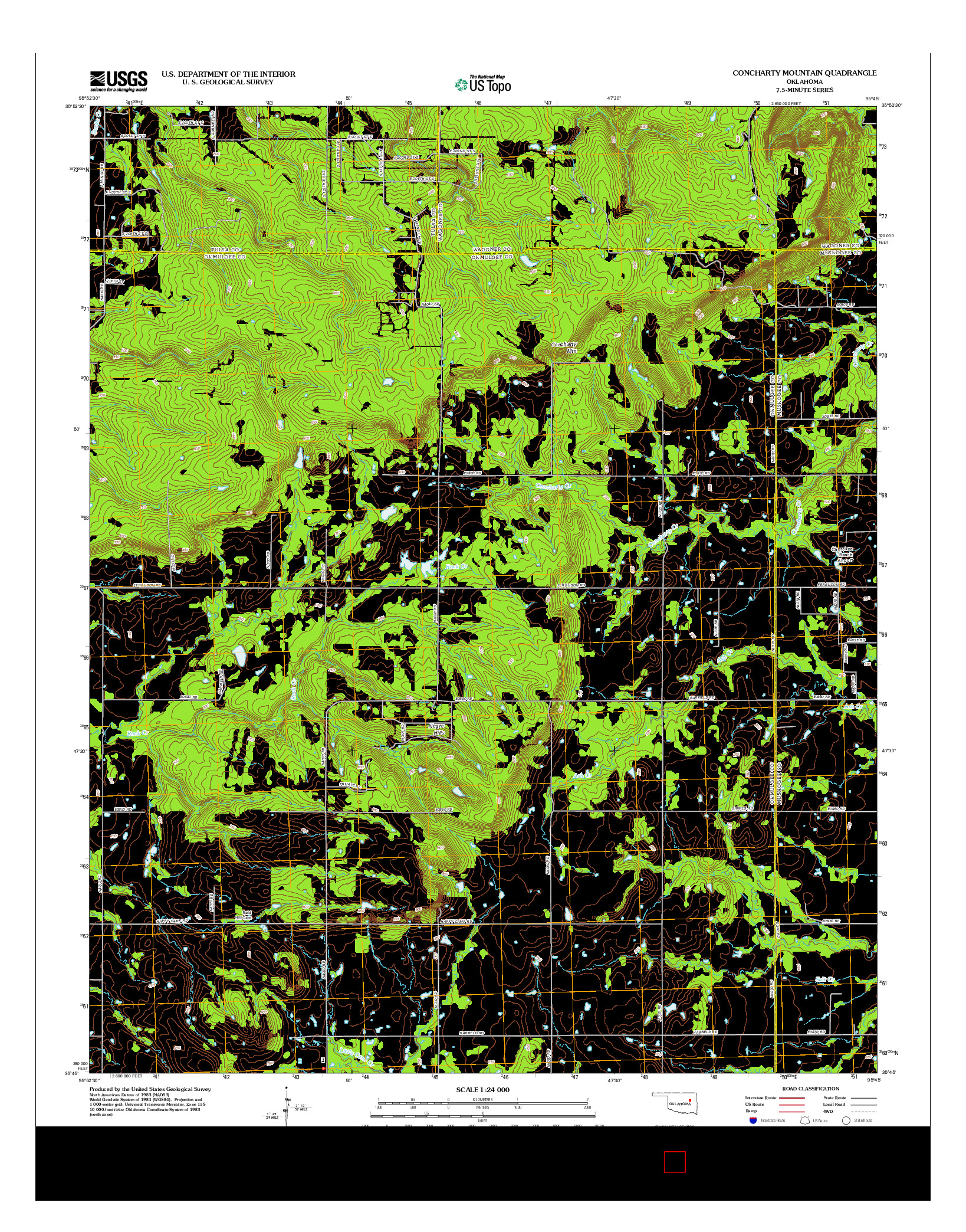 USGS US TOPO 7.5-MINUTE MAP FOR CONCHARTY MOUNTAIN, OK 2012