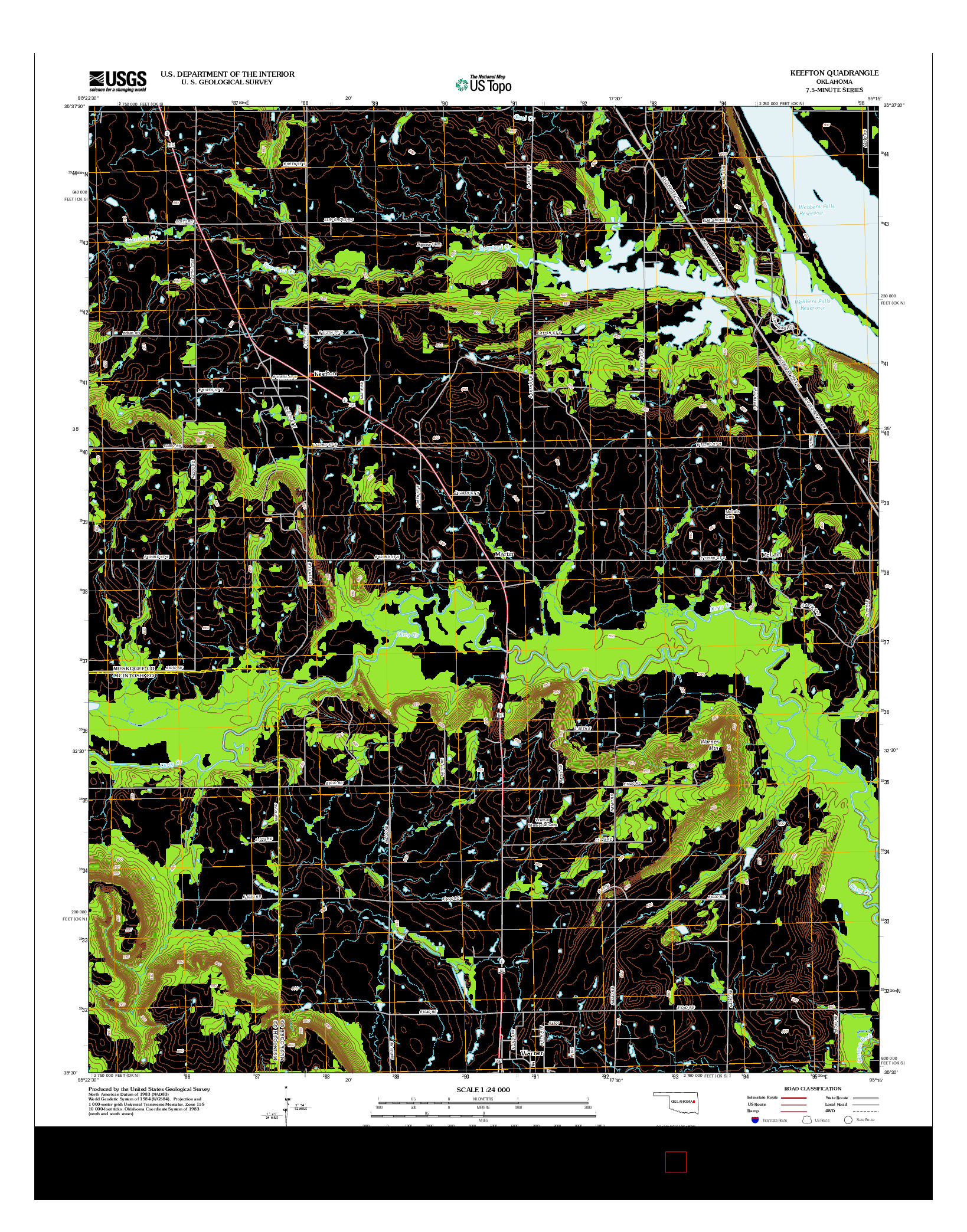 USGS US TOPO 7.5-MINUTE MAP FOR KEEFTON, OK 2012