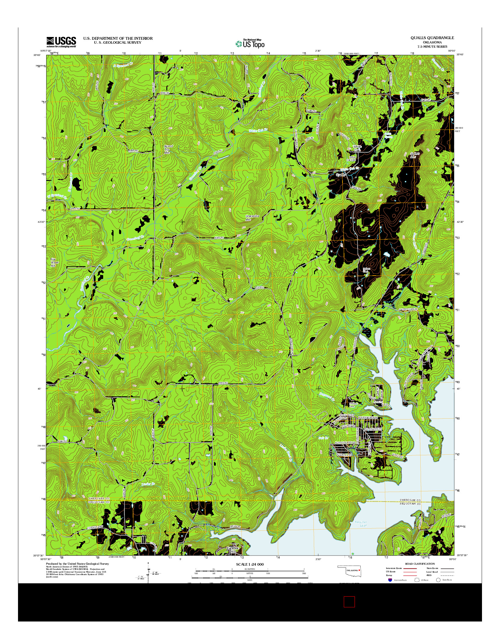 USGS US TOPO 7.5-MINUTE MAP FOR QUALLS, OK 2012
