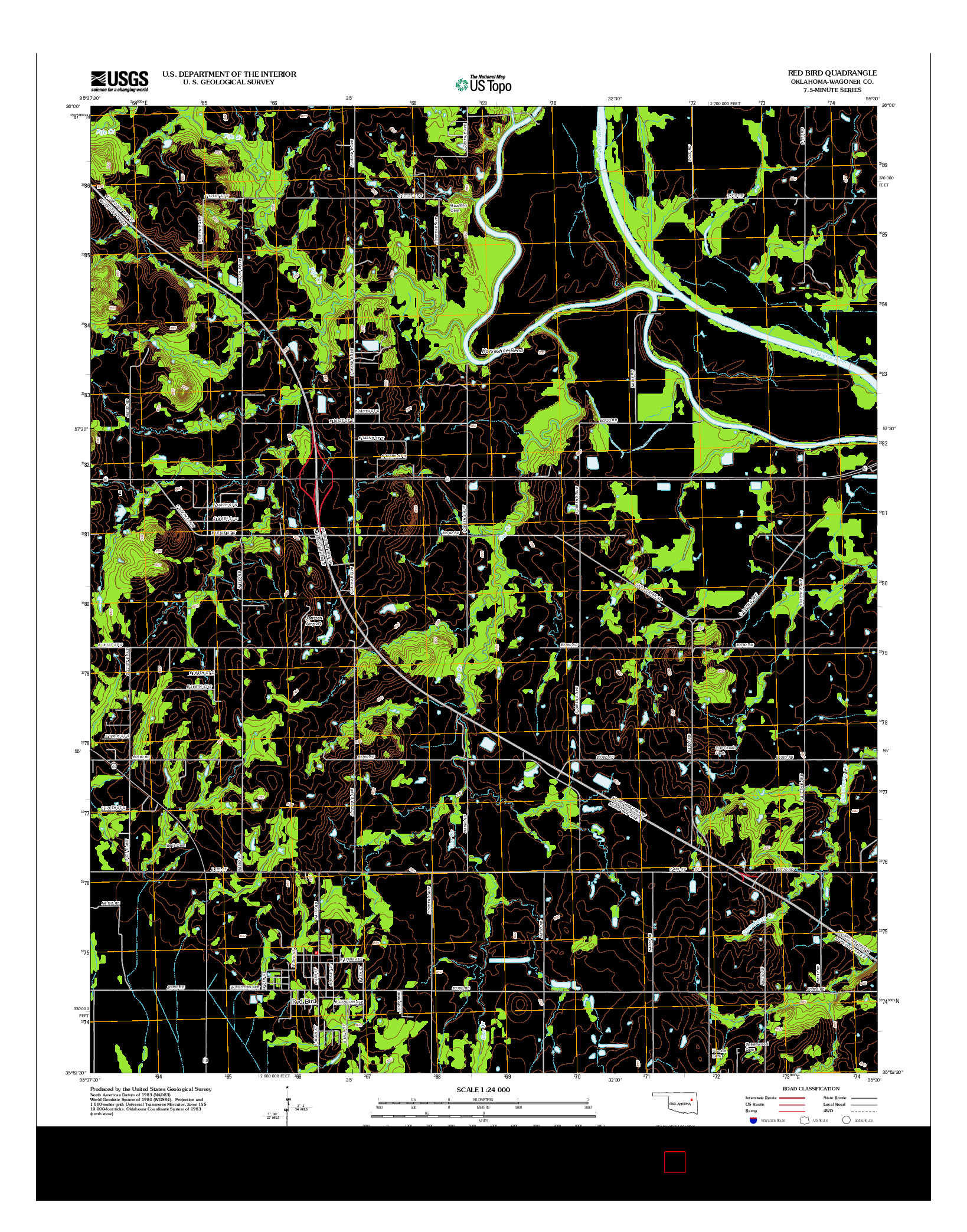 USGS US TOPO 7.5-MINUTE MAP FOR RED BIRD, OK 2012