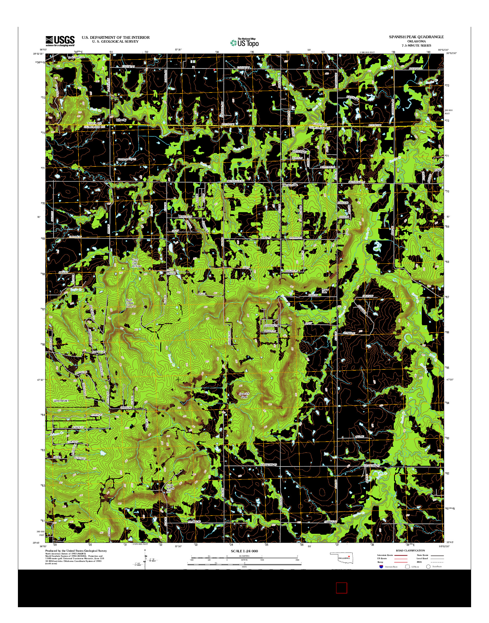 USGS US TOPO 7.5-MINUTE MAP FOR SPANISH PEAK, OK 2012