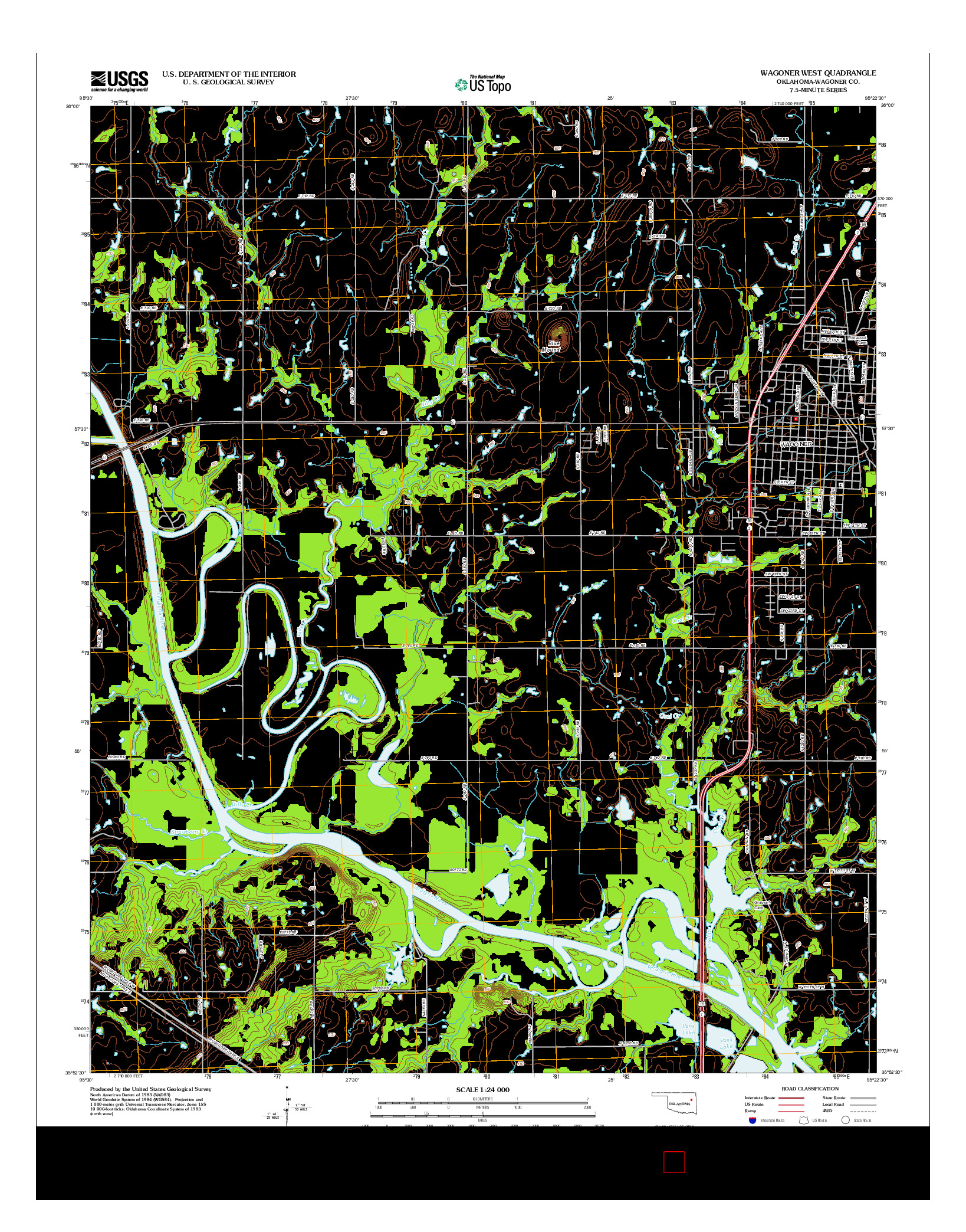 USGS US TOPO 7.5-MINUTE MAP FOR WAGONER WEST, OK 2012