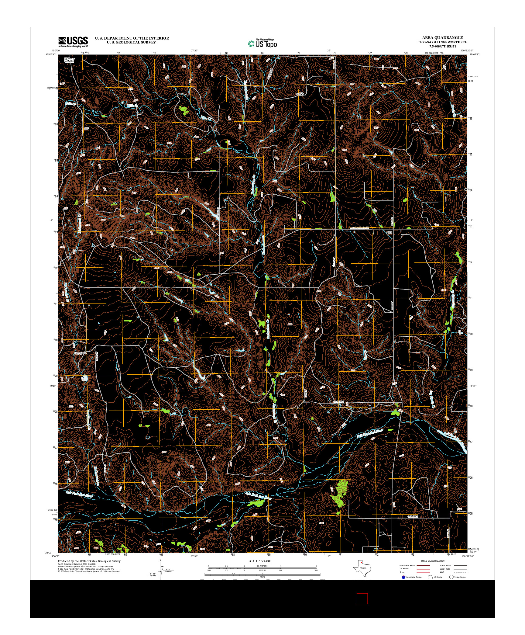 USGS US TOPO 7.5-MINUTE MAP FOR ABRA, TX 2012