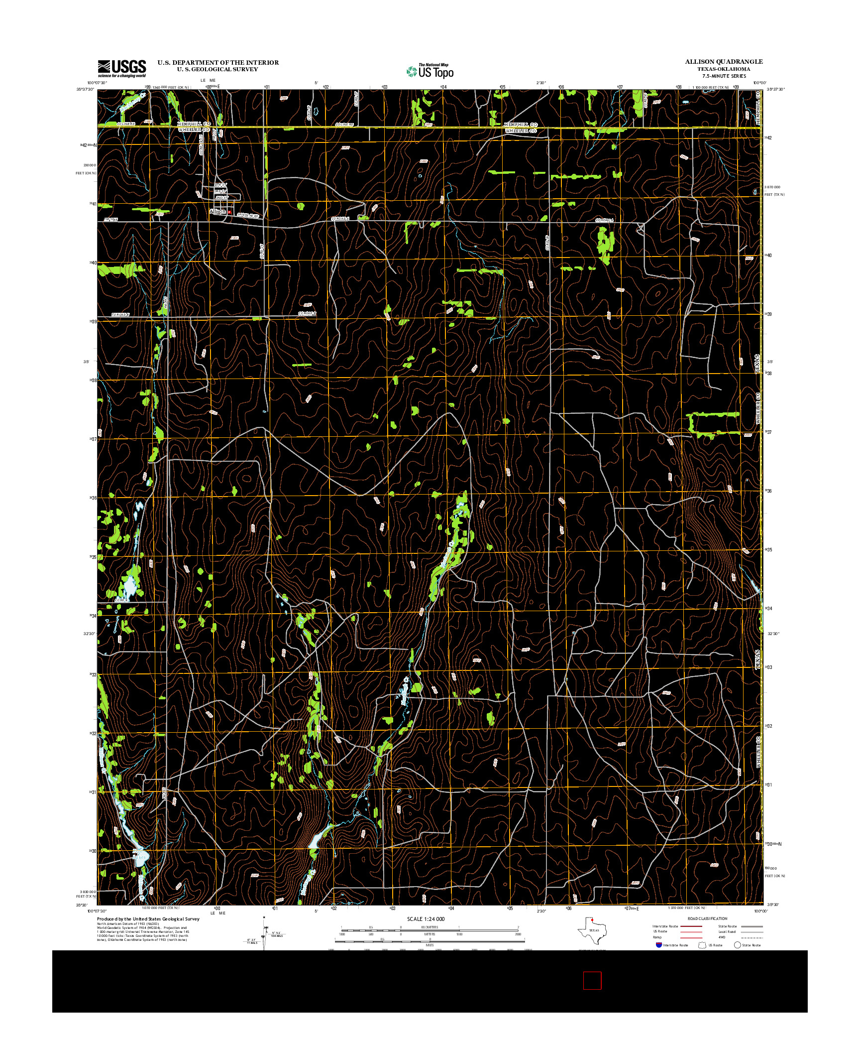 USGS US TOPO 7.5-MINUTE MAP FOR ALLISON, TX-OK 2012