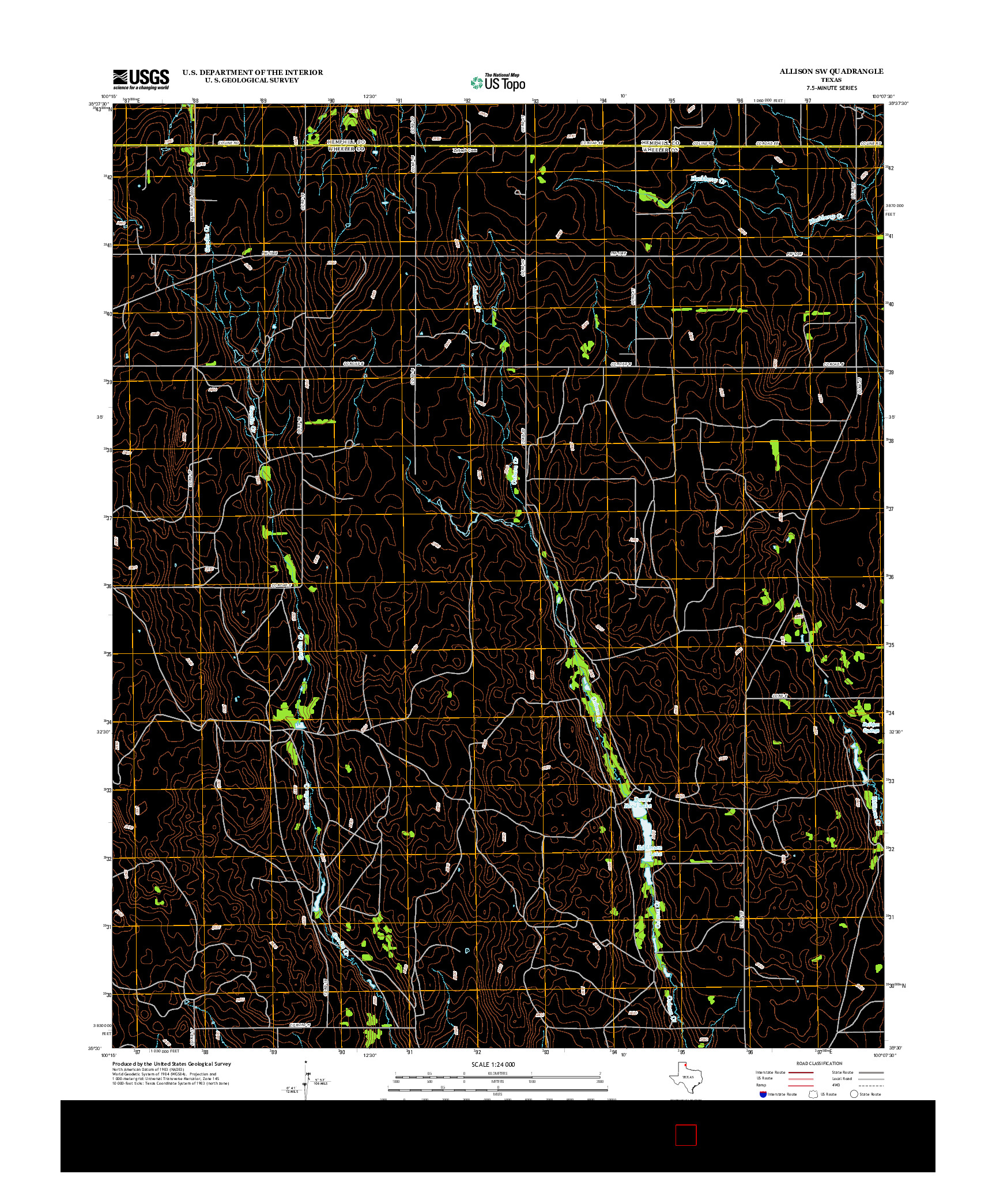 USGS US TOPO 7.5-MINUTE MAP FOR ALLISON SW, TX 2012