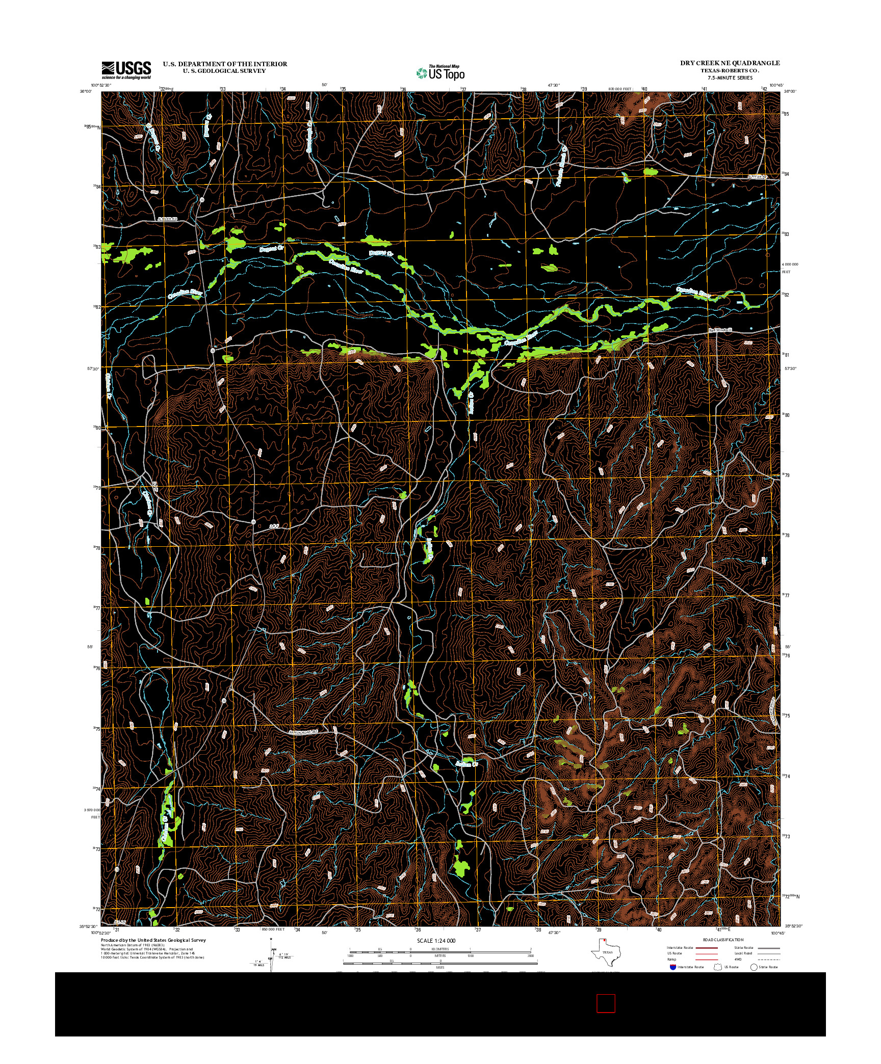 USGS US TOPO 7.5-MINUTE MAP FOR DRY CREEK NE, TX 2012