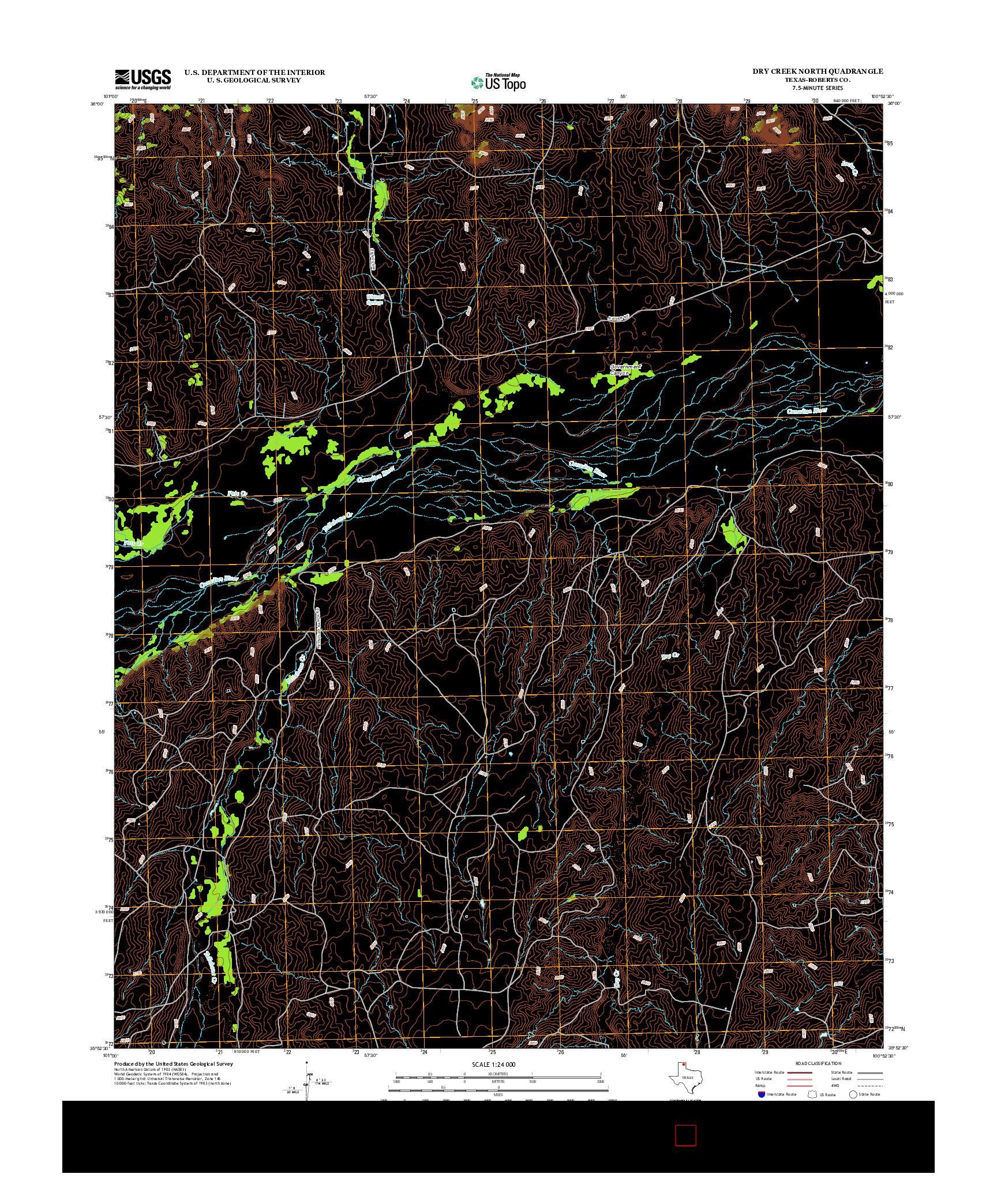 USGS US TOPO 7.5-MINUTE MAP FOR DRY CREEK NORTH, TX 2012