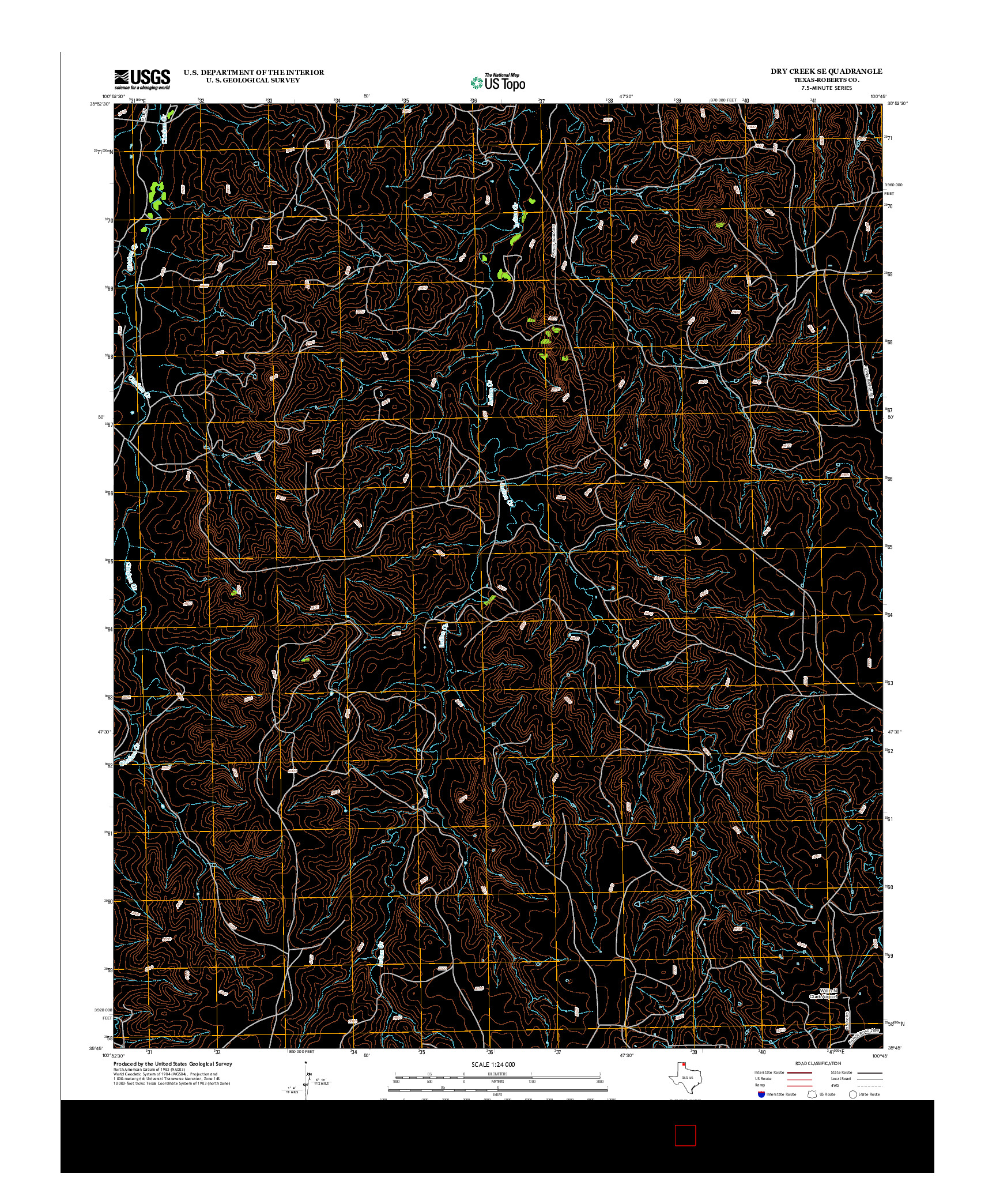 USGS US TOPO 7.5-MINUTE MAP FOR DRY CREEK SE, TX 2012