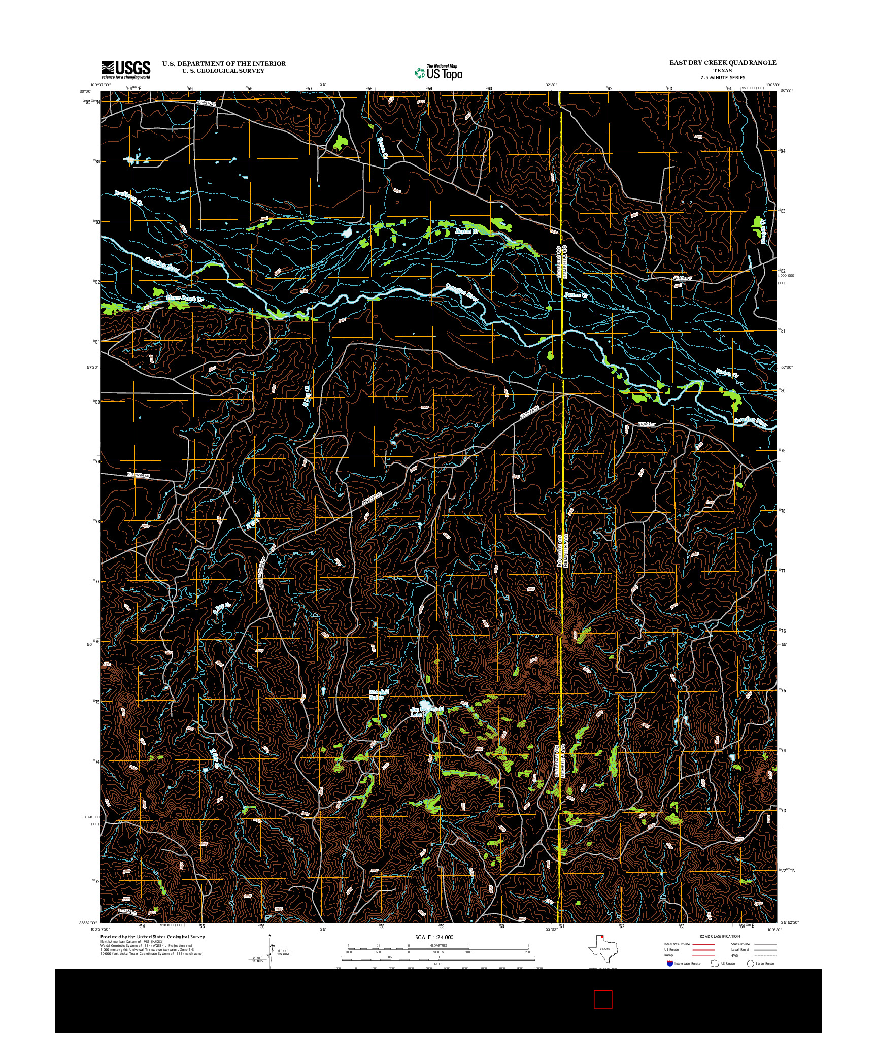 USGS US TOPO 7.5-MINUTE MAP FOR EAST DRY CREEK, TX 2012