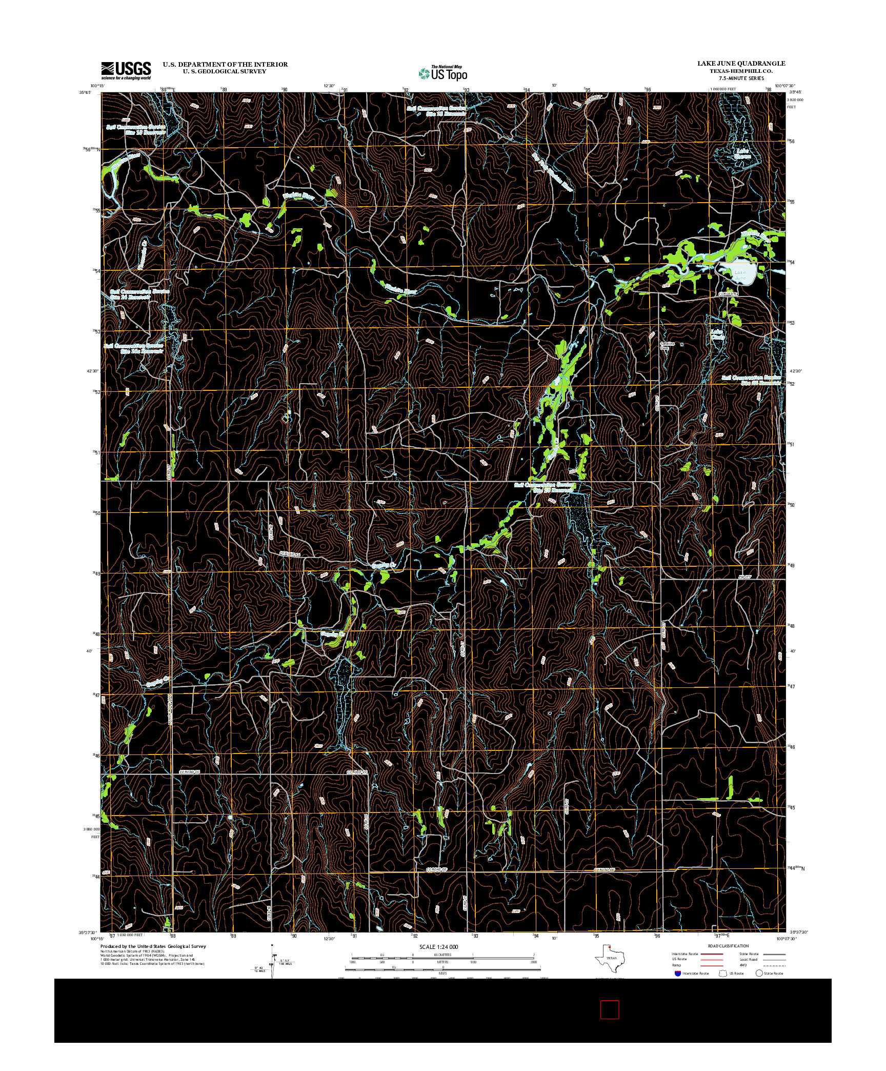 USGS US TOPO 7.5-MINUTE MAP FOR LAKE JUNE, TX 2012