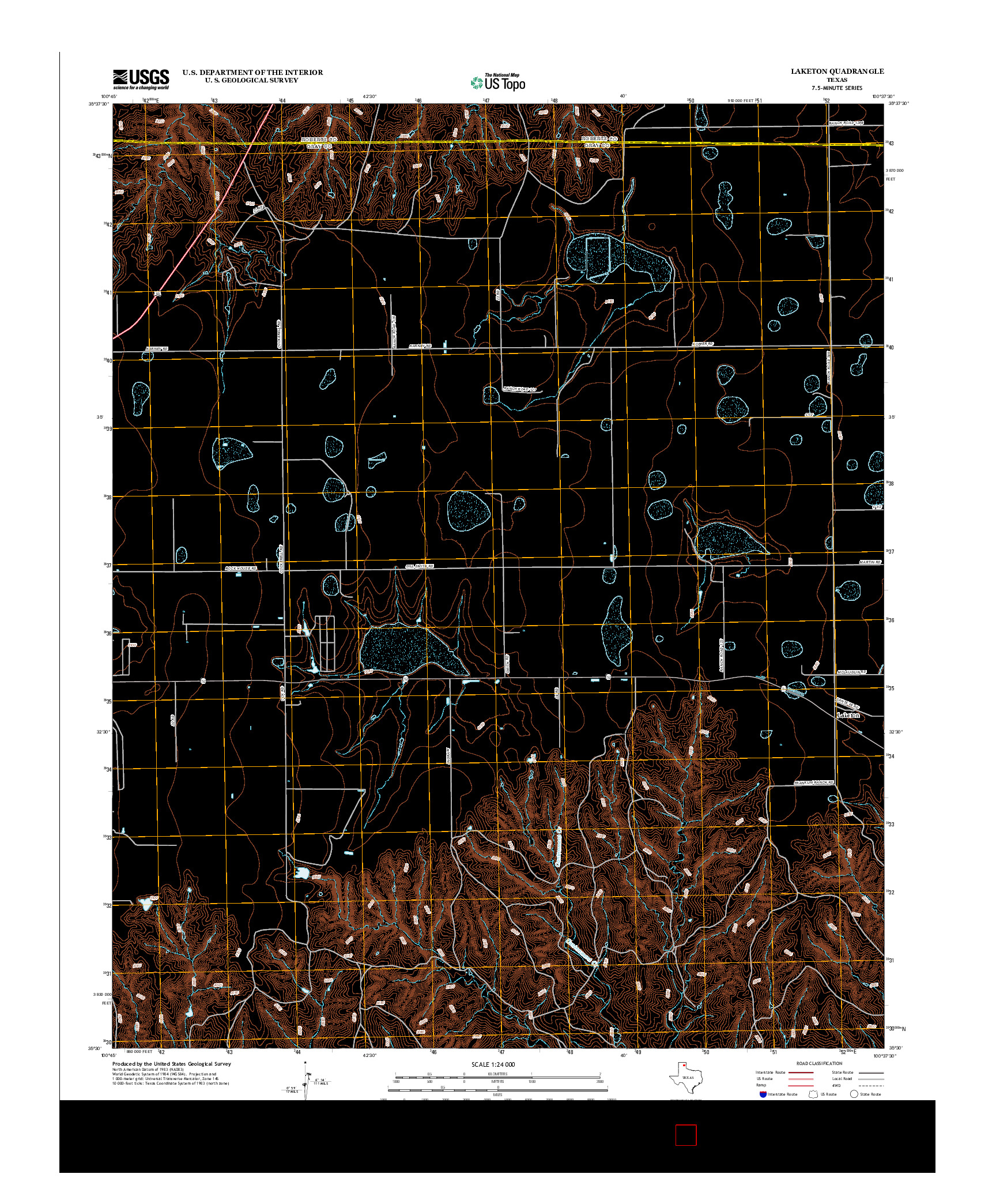 USGS US TOPO 7.5-MINUTE MAP FOR LAKETON, TX 2012