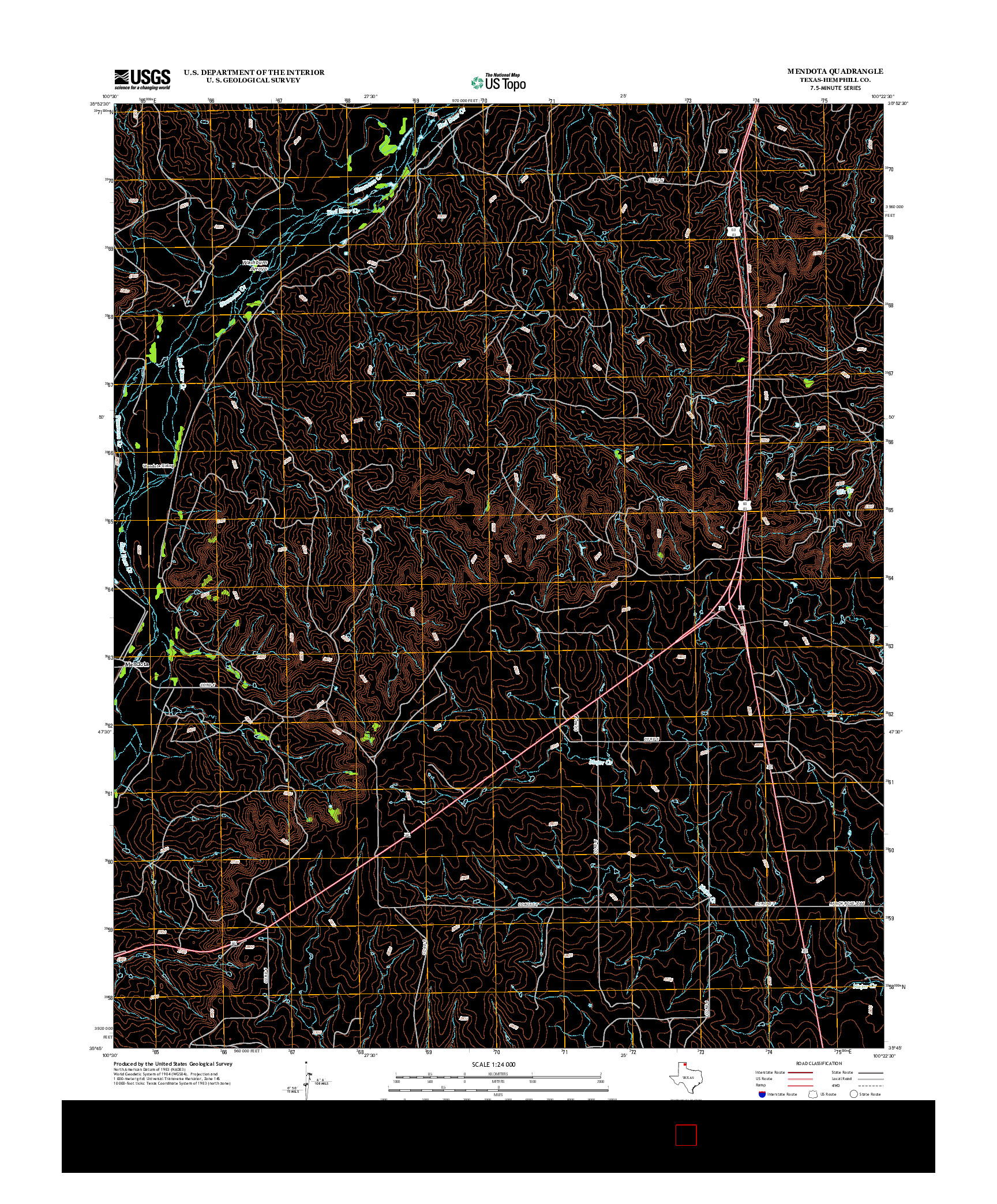 USGS US TOPO 7.5-MINUTE MAP FOR MENDOTA, TX 2012