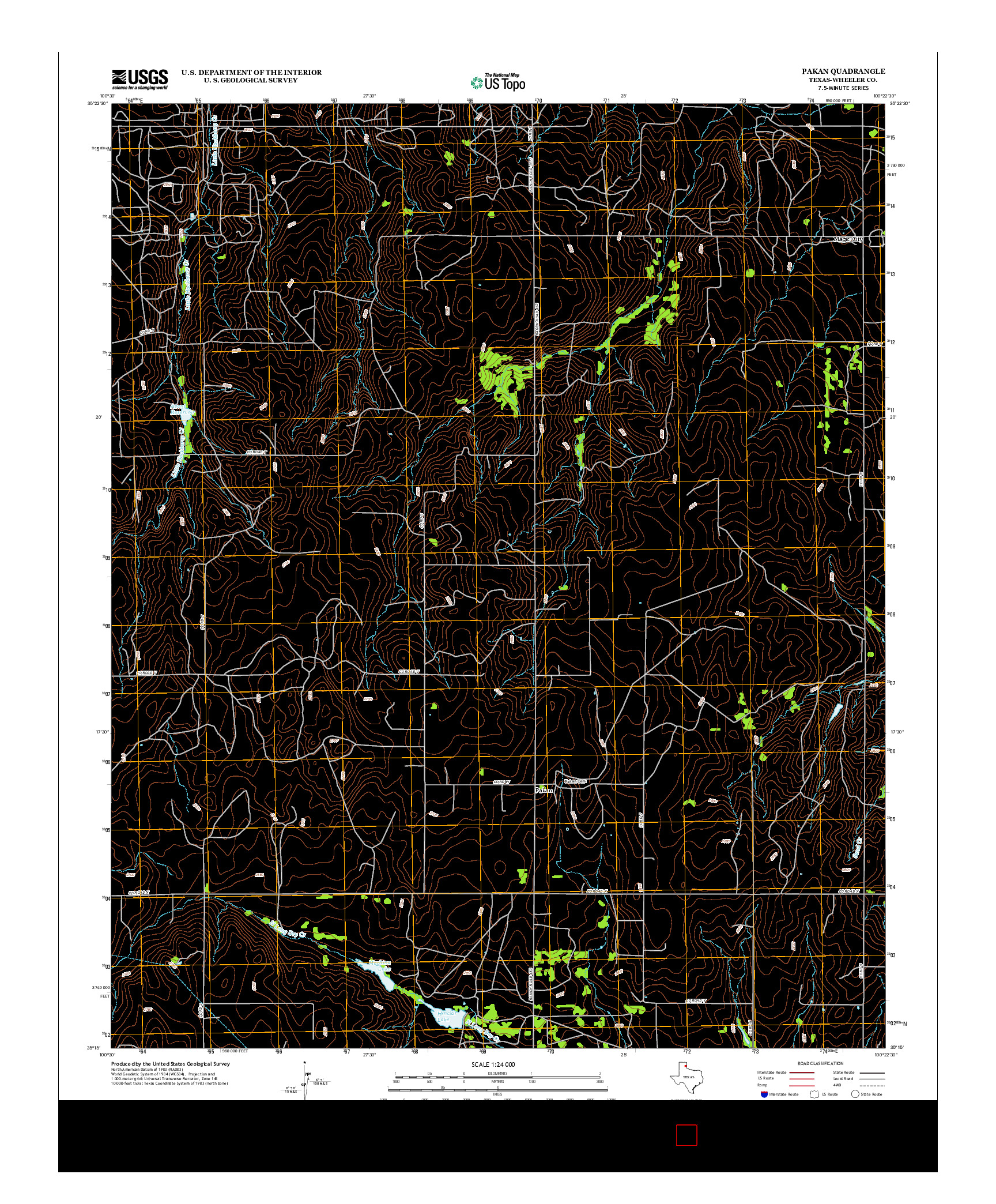USGS US TOPO 7.5-MINUTE MAP FOR PAKAN, TX 2012