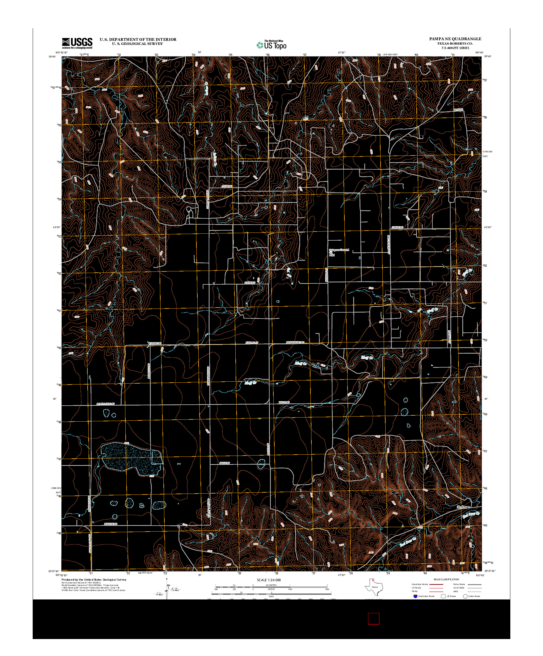 USGS US TOPO 7.5-MINUTE MAP FOR PAMPA NE, TX 2012