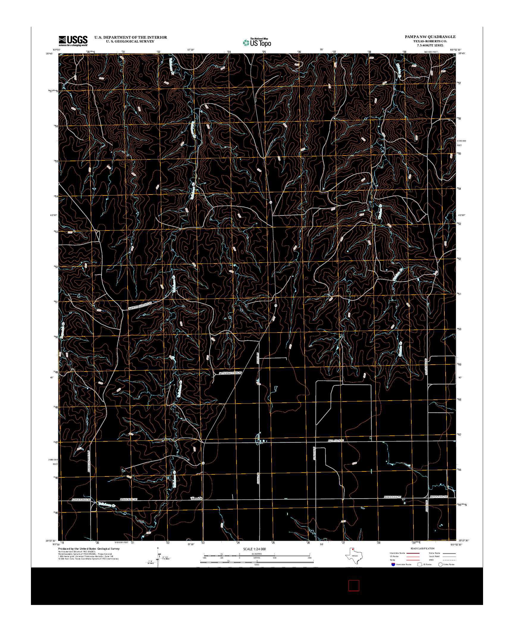 USGS US TOPO 7.5-MINUTE MAP FOR PAMPA NW, TX 2012