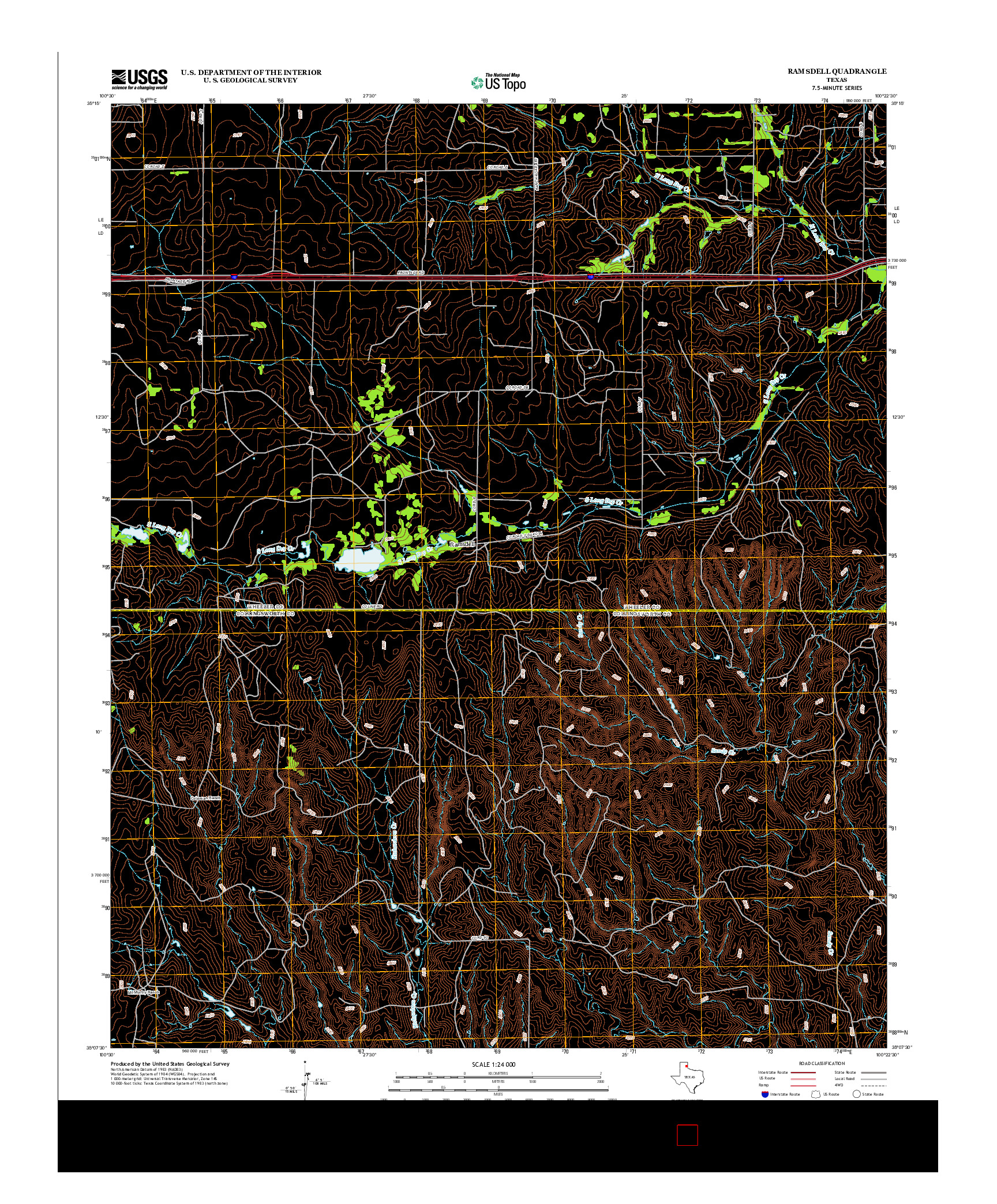 USGS US TOPO 7.5-MINUTE MAP FOR RAMSDELL, TX 2012