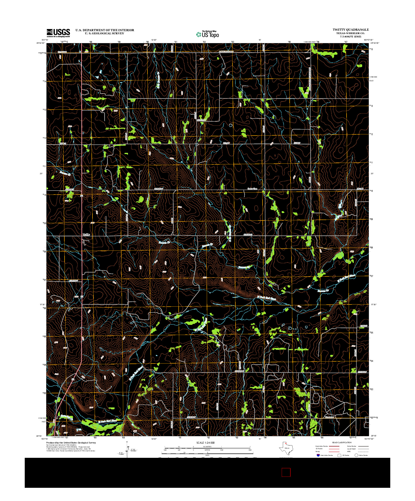 USGS US TOPO 7.5-MINUTE MAP FOR TWITTY, TX 2012