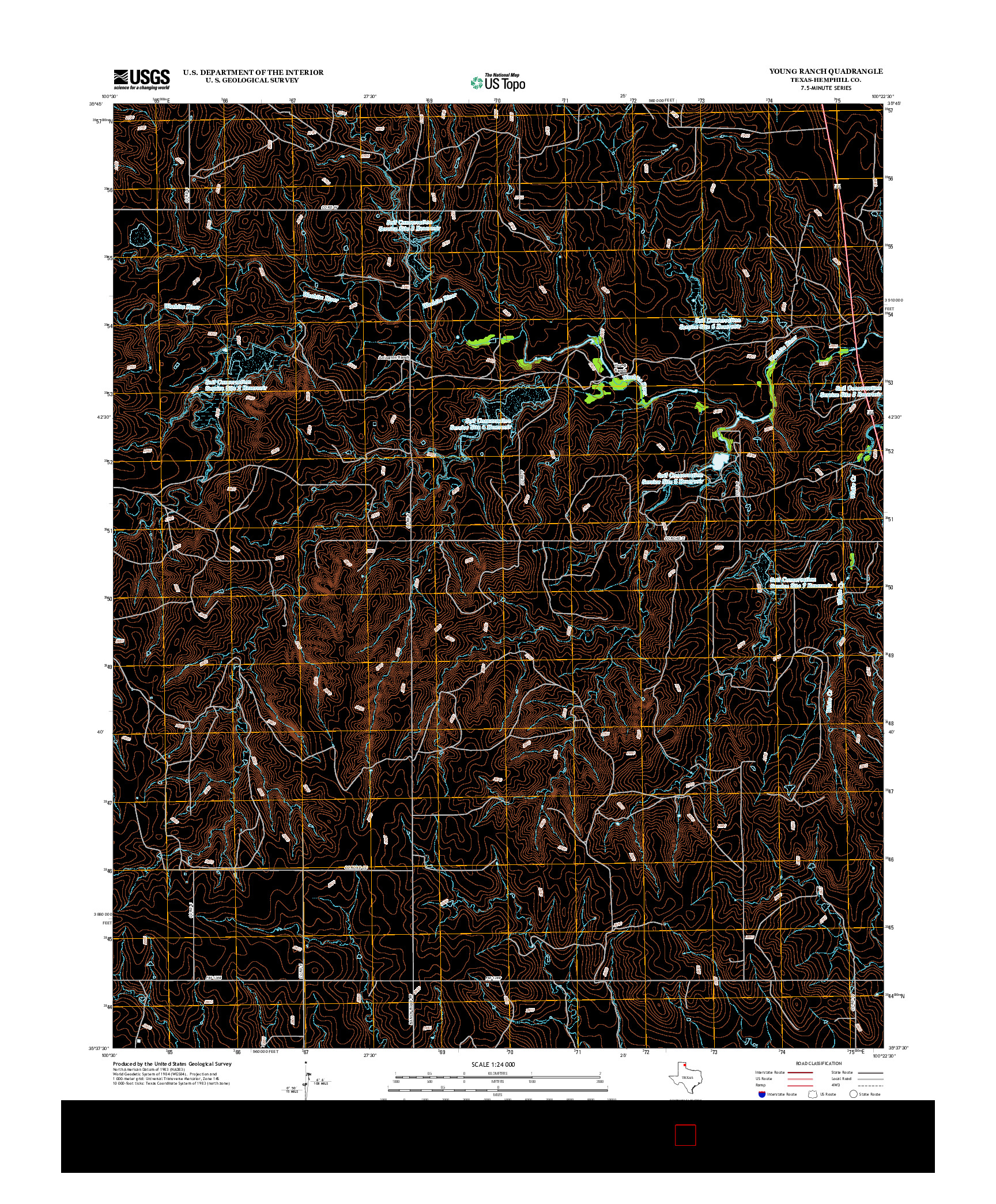 USGS US TOPO 7.5-MINUTE MAP FOR YOUNG RANCH, TX 2012