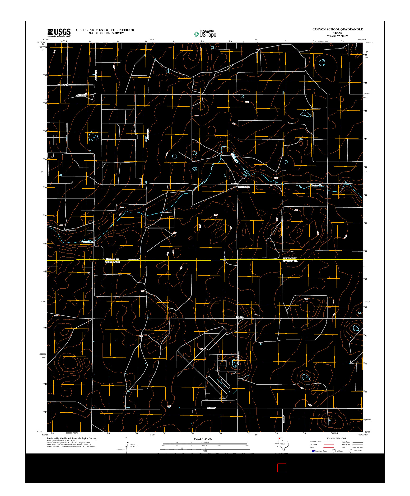 USGS US TOPO 7.5-MINUTE MAP FOR CANYON SCHOOL, TX 2012