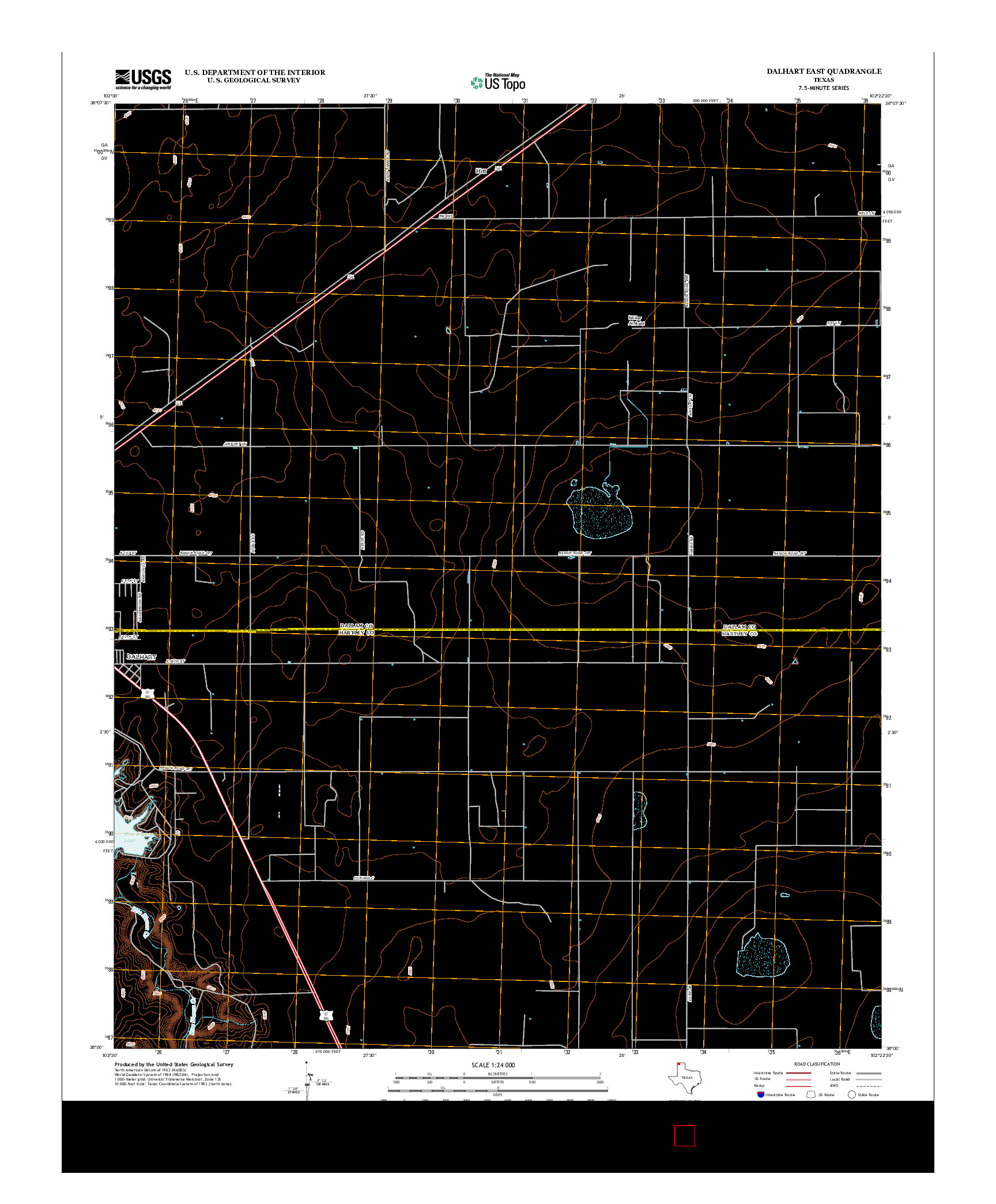 USGS US TOPO 7.5-MINUTE MAP FOR DALHART EAST, TX 2012