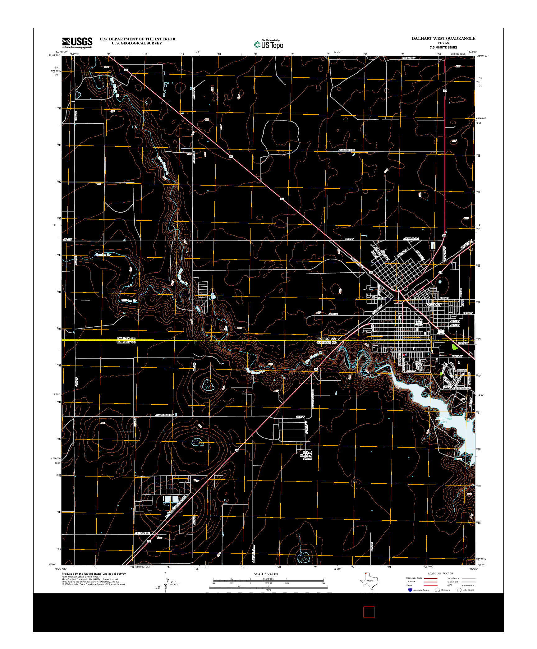 USGS US TOPO 7.5-MINUTE MAP FOR DALHART WEST, TX 2012