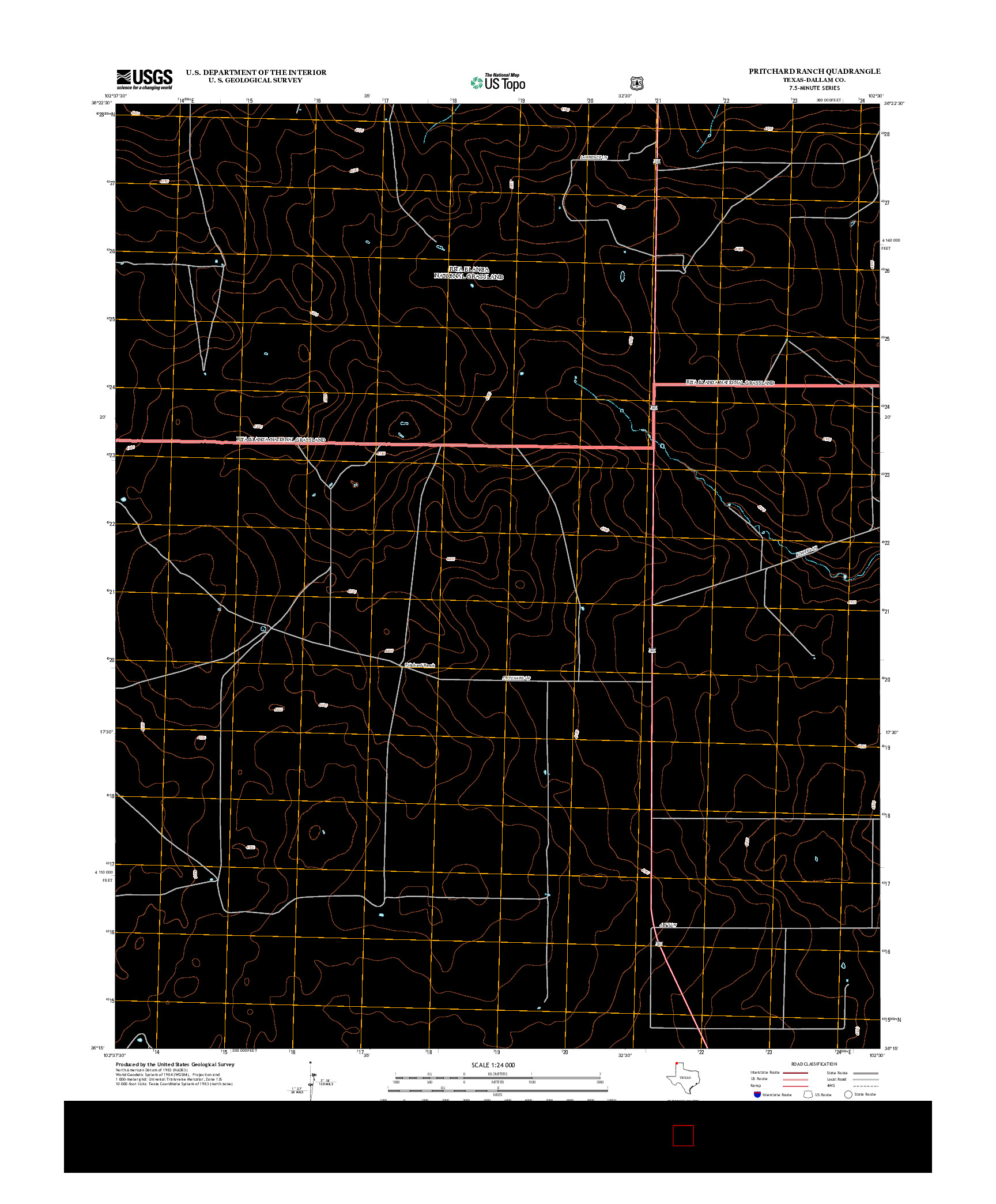 USGS US TOPO 7.5-MINUTE MAP FOR PRITCHARD RANCH, TX 2012