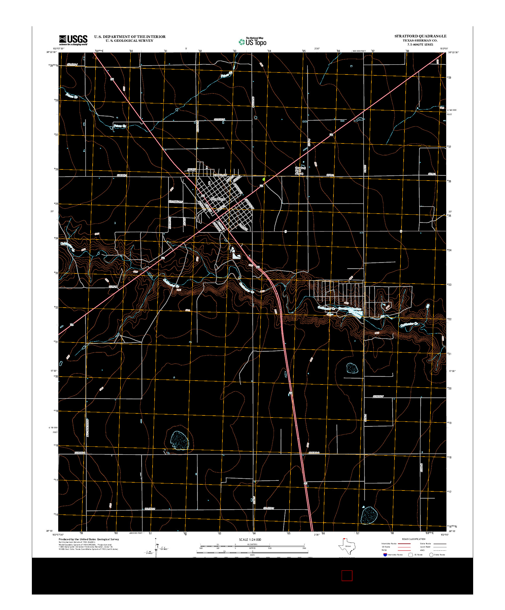 USGS US TOPO 7.5-MINUTE MAP FOR STRATFORD, TX 2012