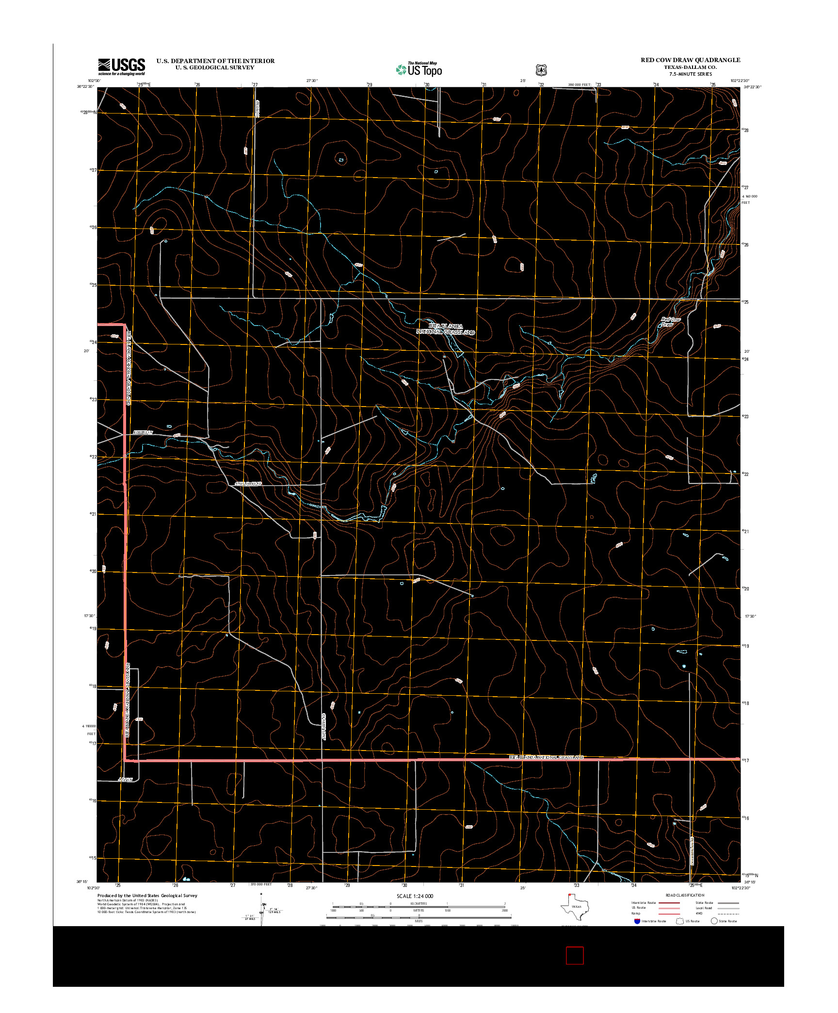 USGS US TOPO 7.5-MINUTE MAP FOR RED COW DRAW, TX 2012