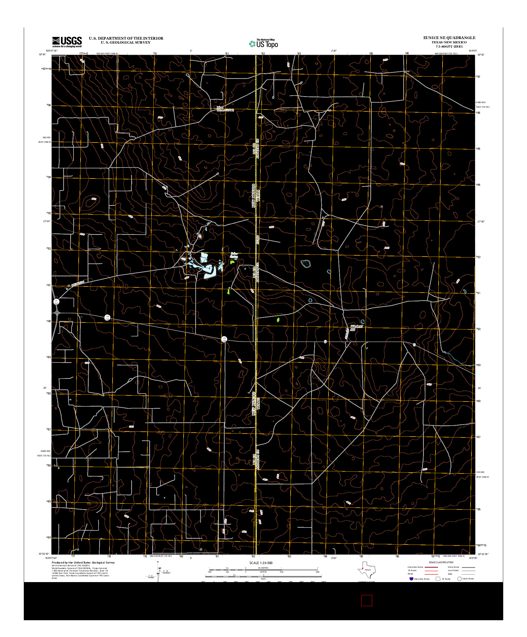USGS US TOPO 7.5-MINUTE MAP FOR EUNICE NE, TX-NM 2012