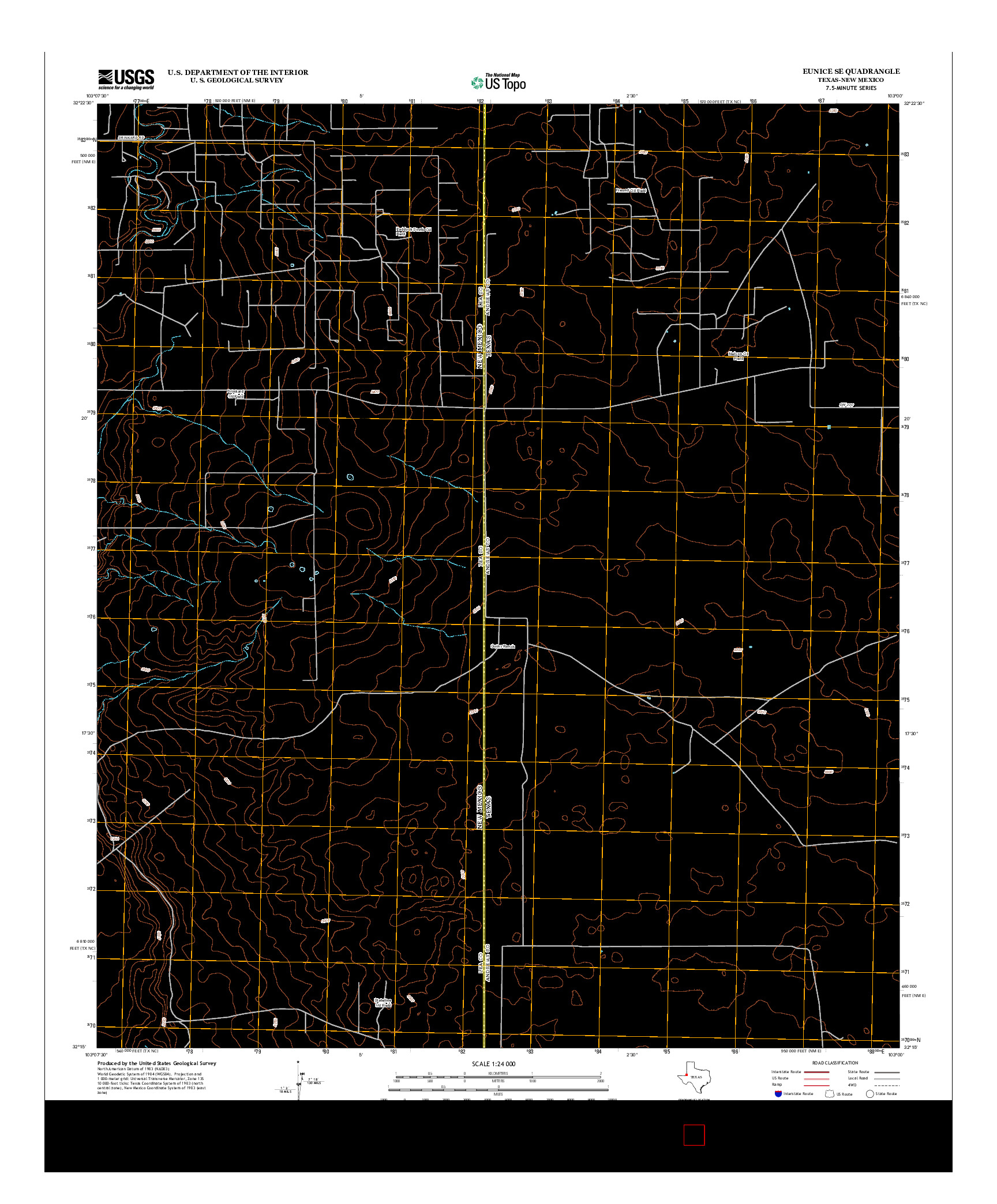USGS US TOPO 7.5-MINUTE MAP FOR EUNICE SE, TX-NM 2012