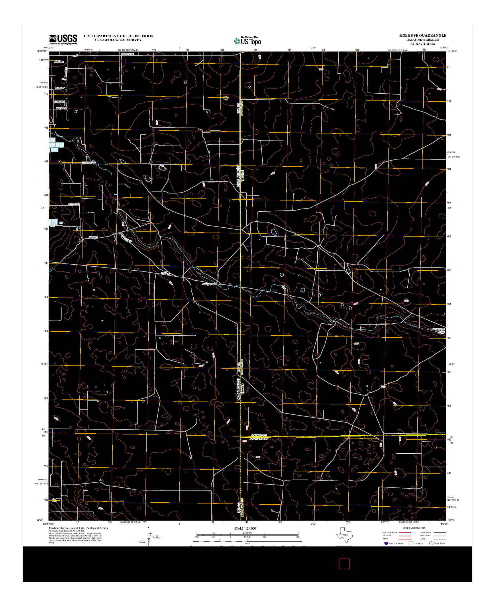 USGS US TOPO 7.5-MINUTE MAP FOR HOBBS SE, TX-NM 2012