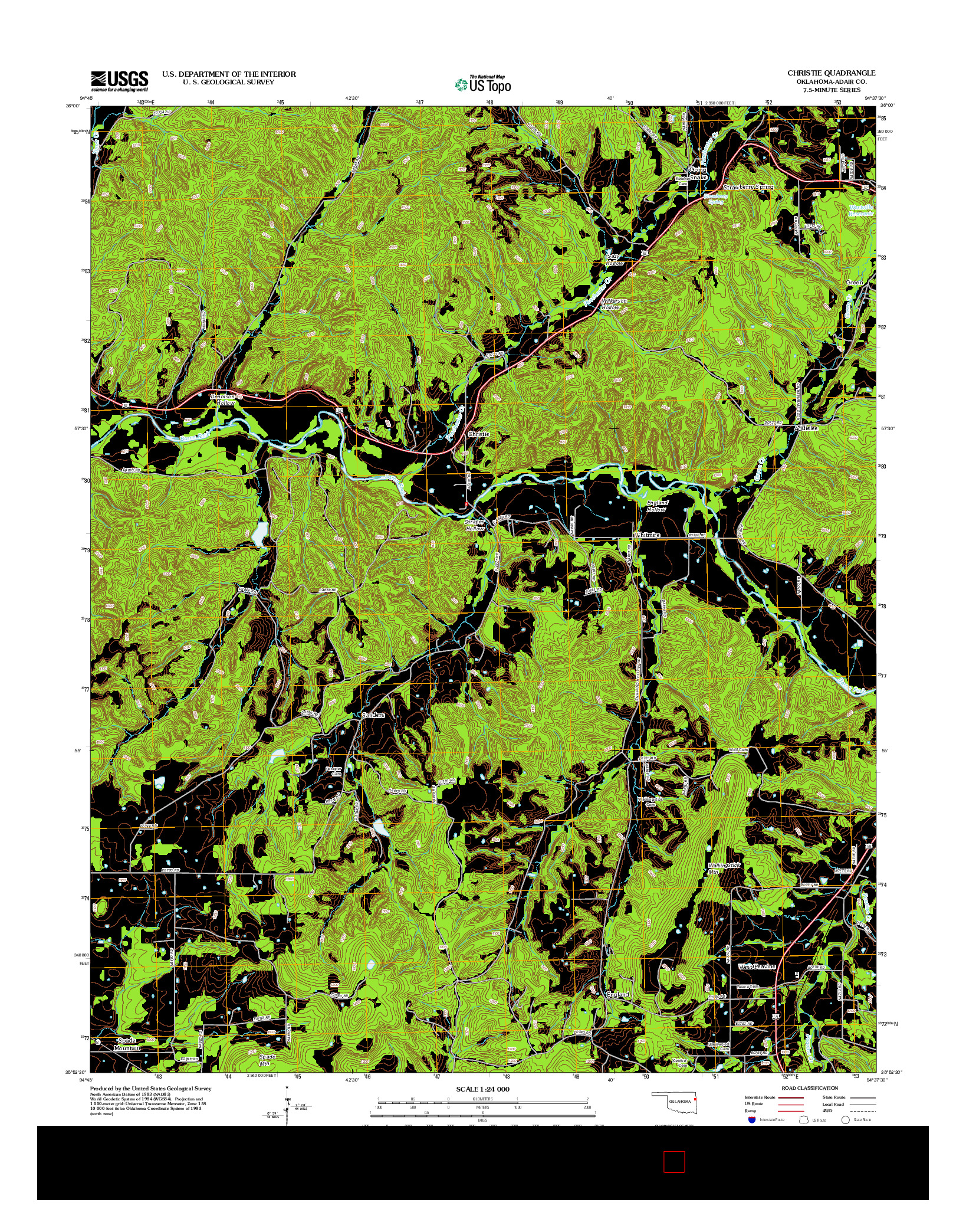 USGS US TOPO 7.5-MINUTE MAP FOR CHRISTIE, OK 2012