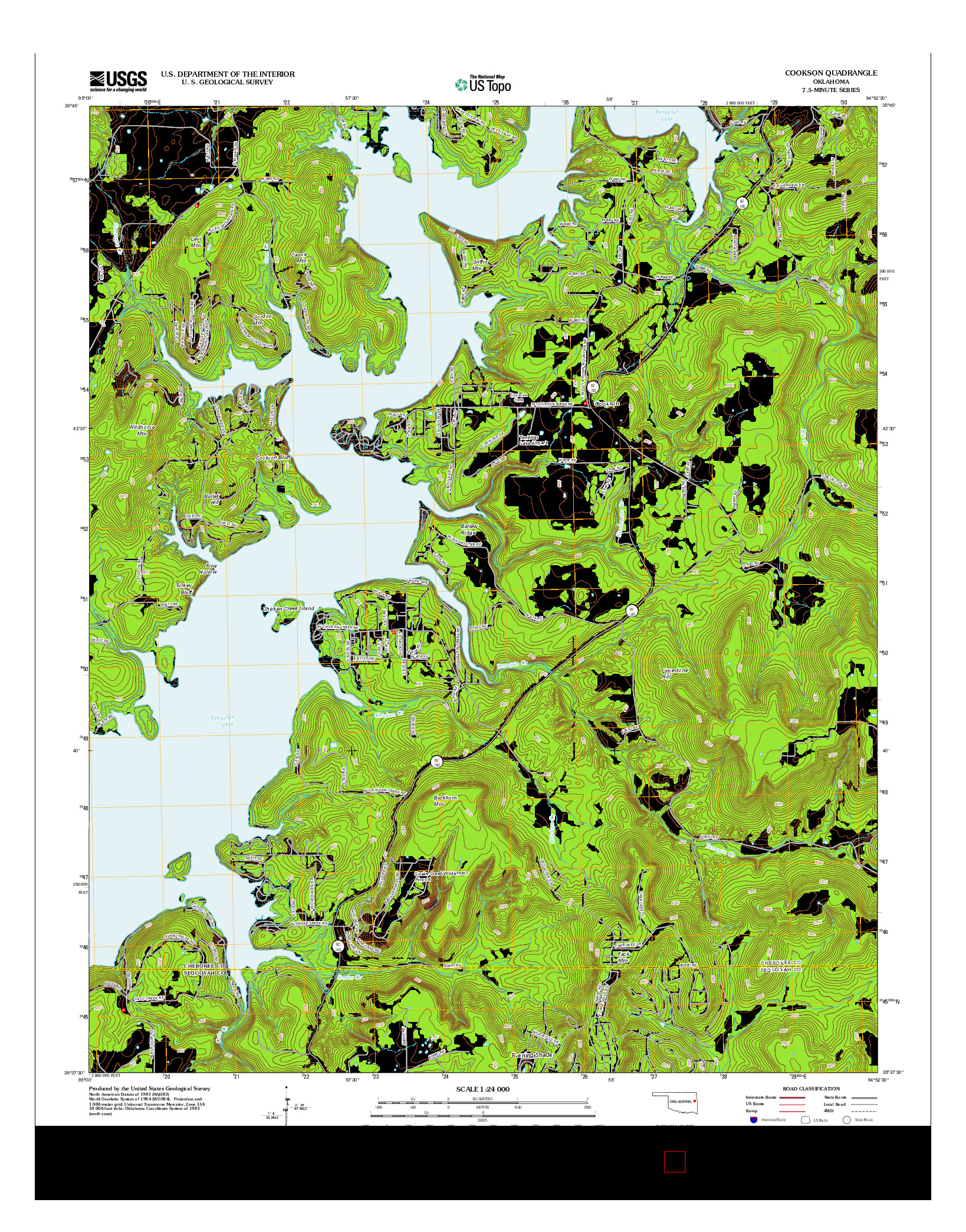 USGS US TOPO 7.5-MINUTE MAP FOR COOKSON, OK 2012