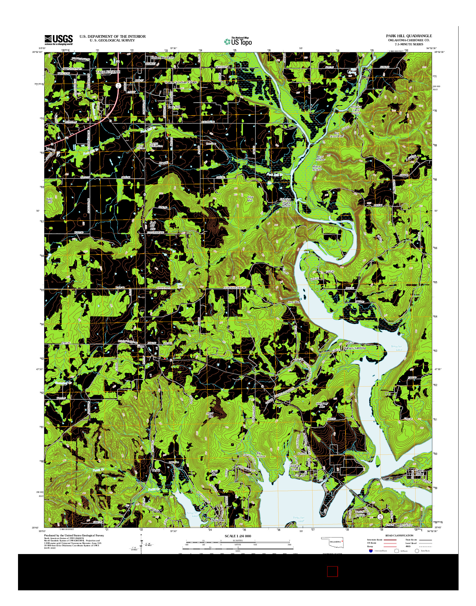 USGS US TOPO 7.5-MINUTE MAP FOR PARK HILL, OK 2012