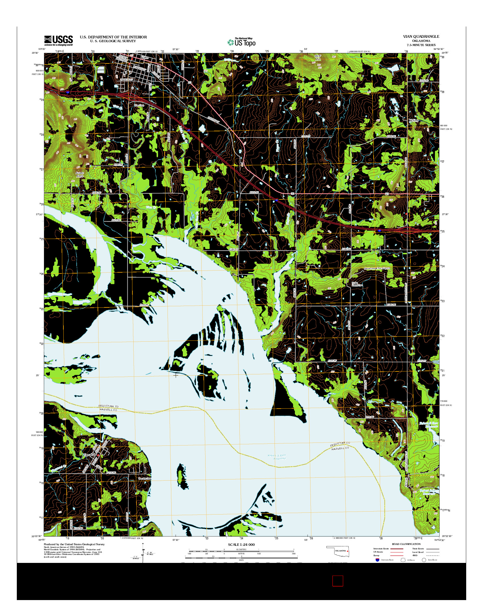USGS US TOPO 7.5-MINUTE MAP FOR VIAN, OK 2012