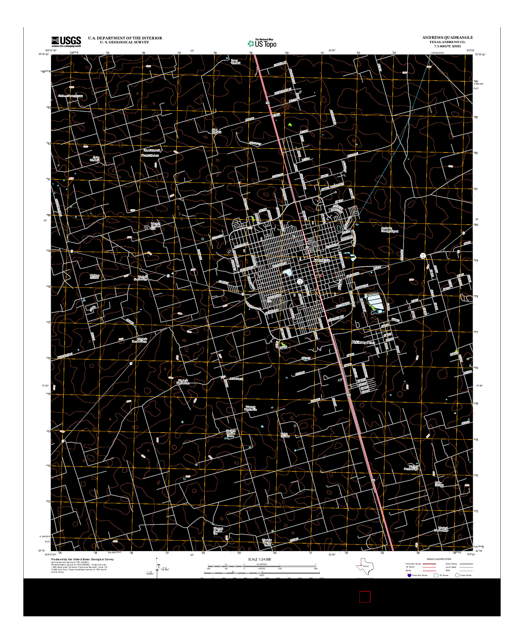 USGS US TOPO 7.5-MINUTE MAP FOR ANDREWS, TX 2012