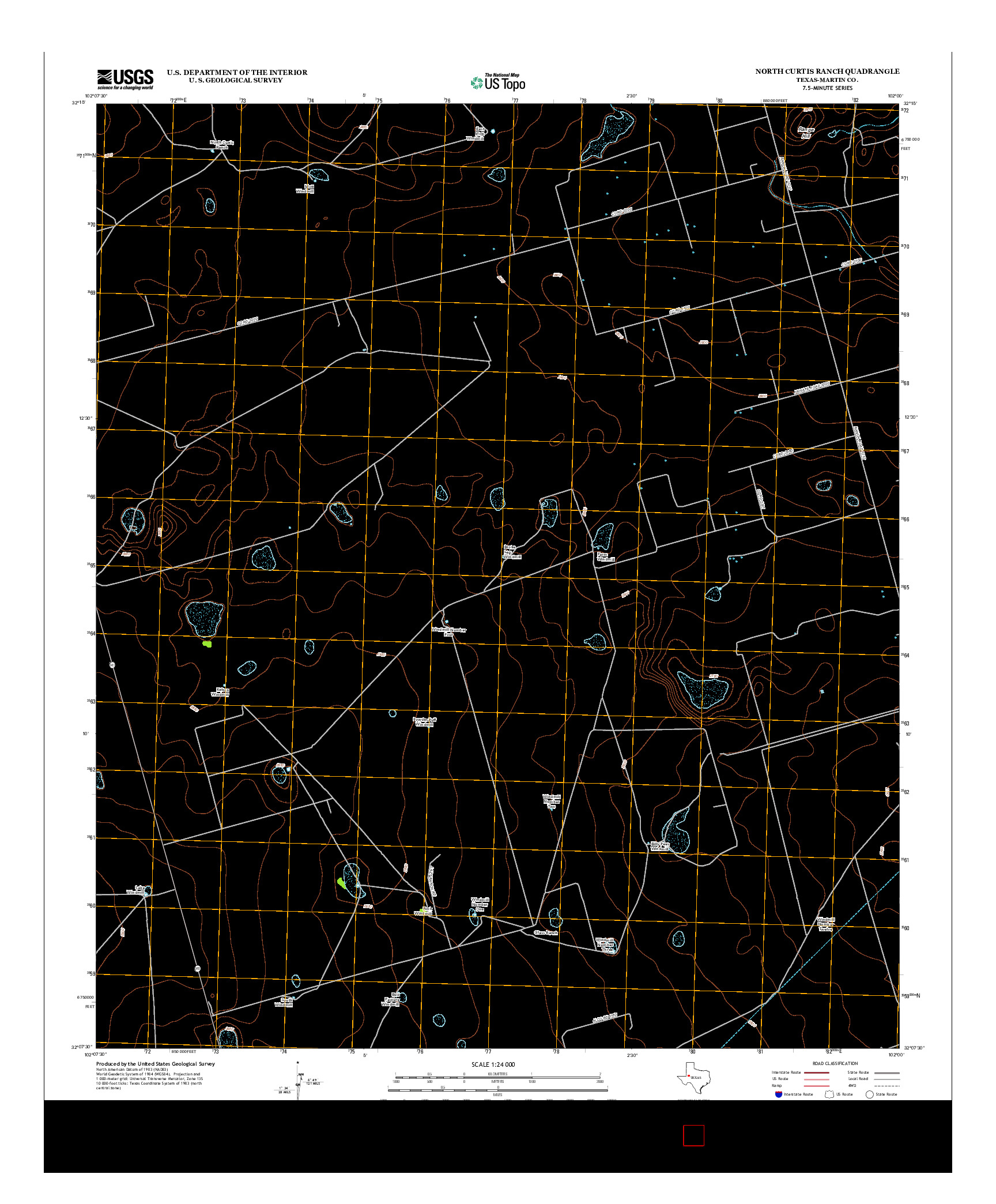 USGS US TOPO 7.5-MINUTE MAP FOR NORTH CURTIS RANCH, TX 2012