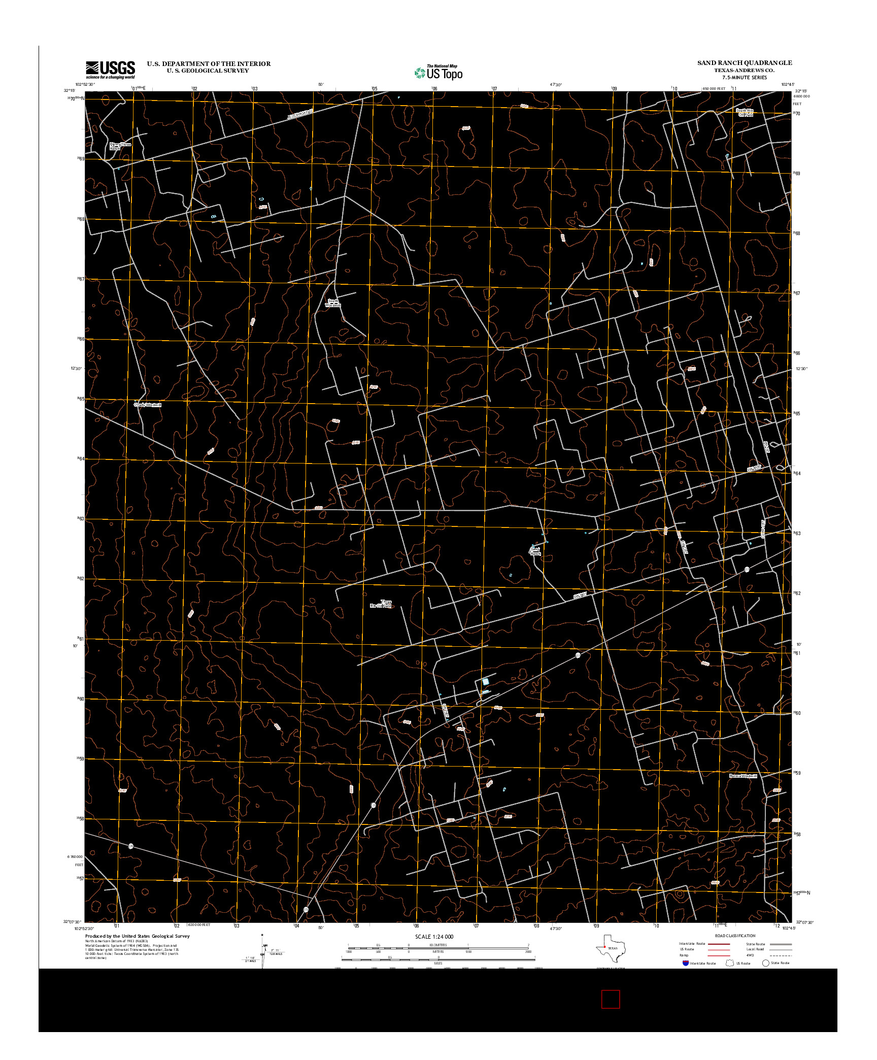 USGS US TOPO 7.5-MINUTE MAP FOR SAND RANCH, TX 2012