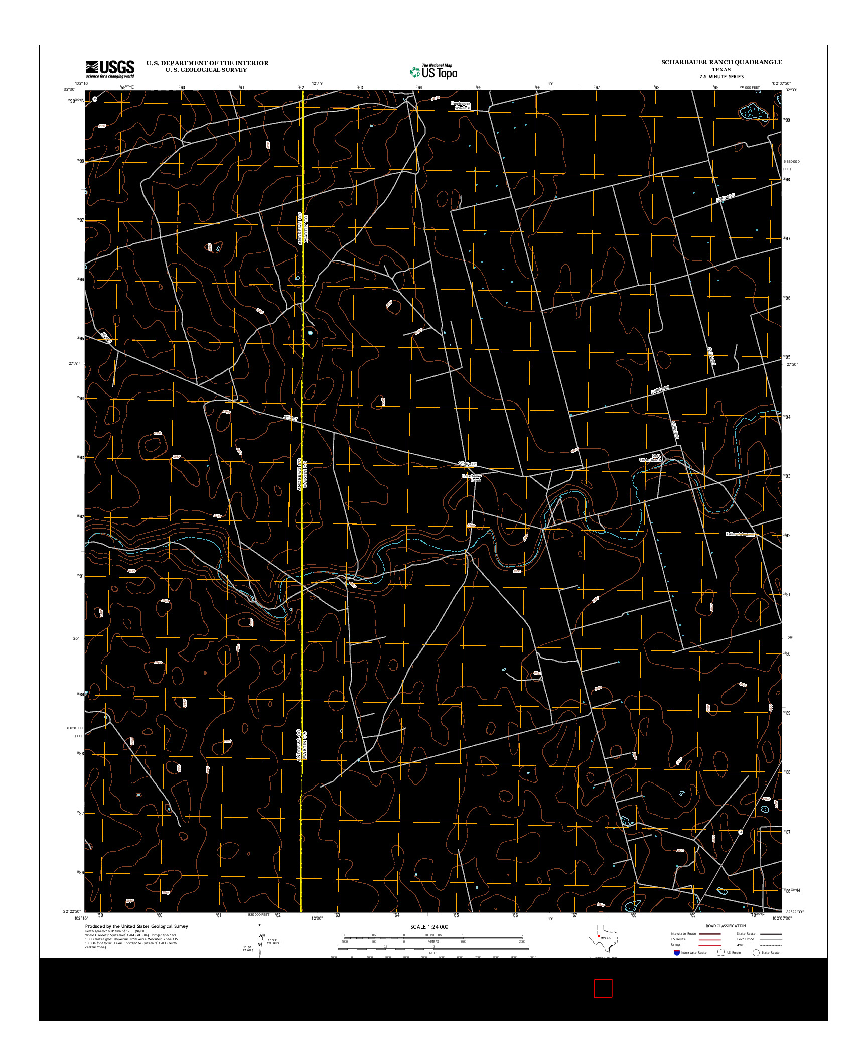 USGS US TOPO 7.5-MINUTE MAP FOR SCHARBAUER RANCH, TX 2012