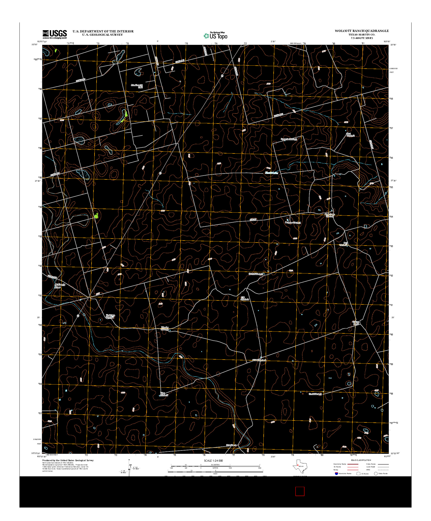 USGS US TOPO 7.5-MINUTE MAP FOR WOLCOTT RANCH, TX 2012