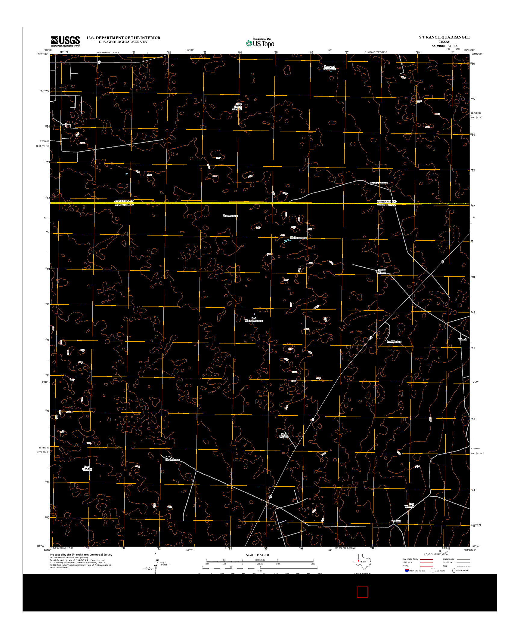 USGS US TOPO 7.5-MINUTE MAP FOR Y T RANCH, TX 2012