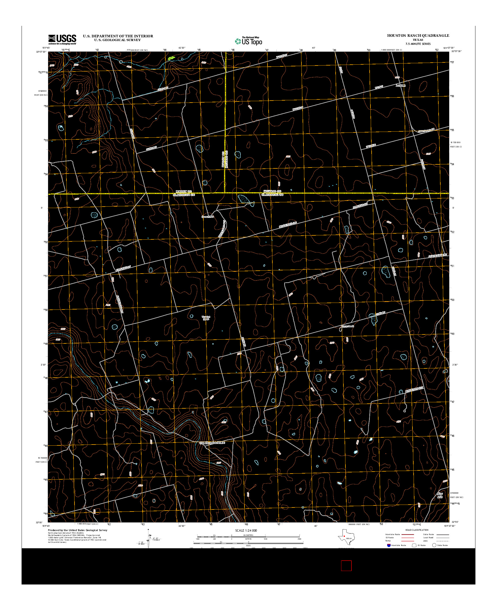 USGS US TOPO 7.5-MINUTE MAP FOR HOUSTON RANCH, TX 2012