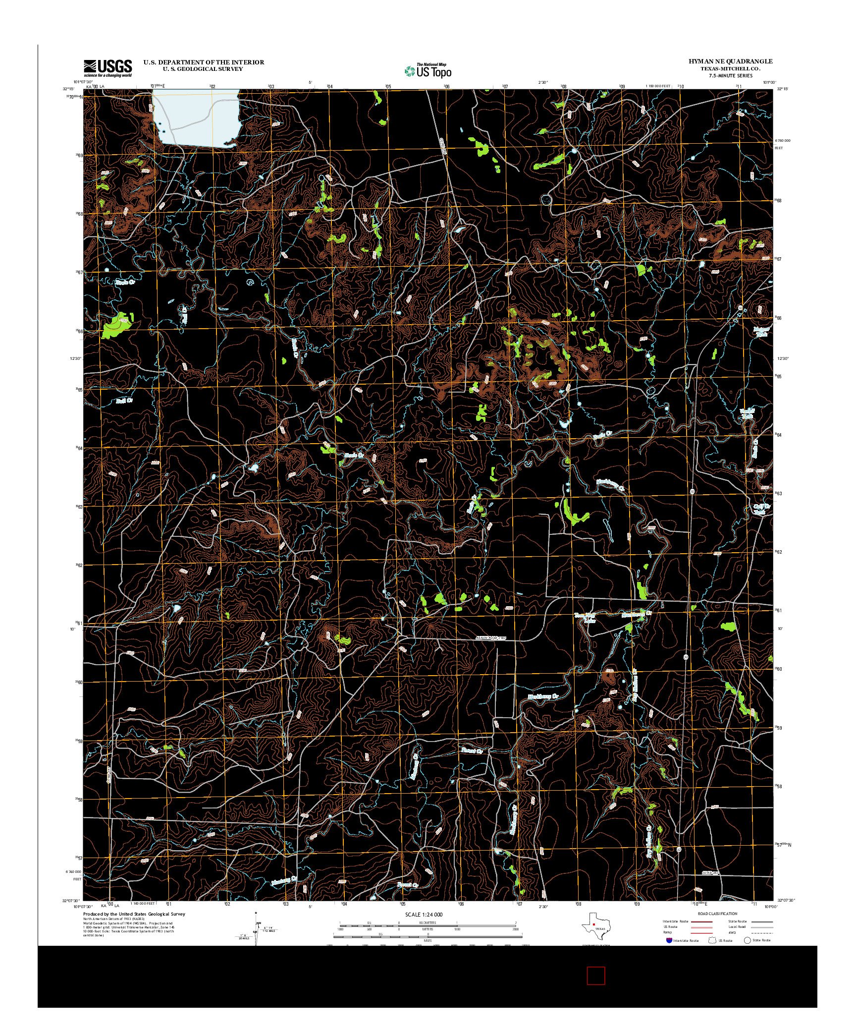 USGS US TOPO 7.5-MINUTE MAP FOR HYMAN NE, TX 2012
