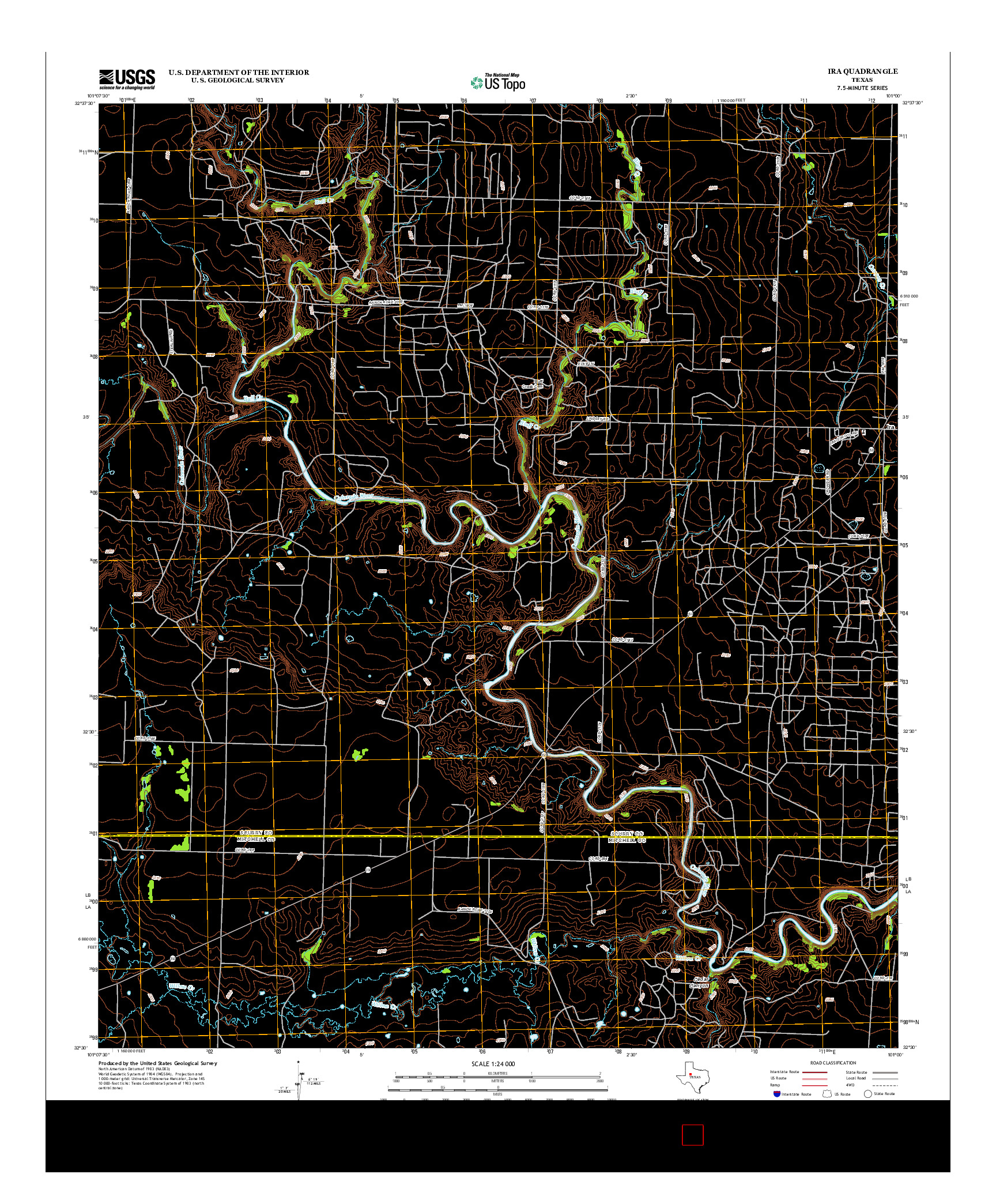 USGS US TOPO 7.5-MINUTE MAP FOR IRA, TX 2012