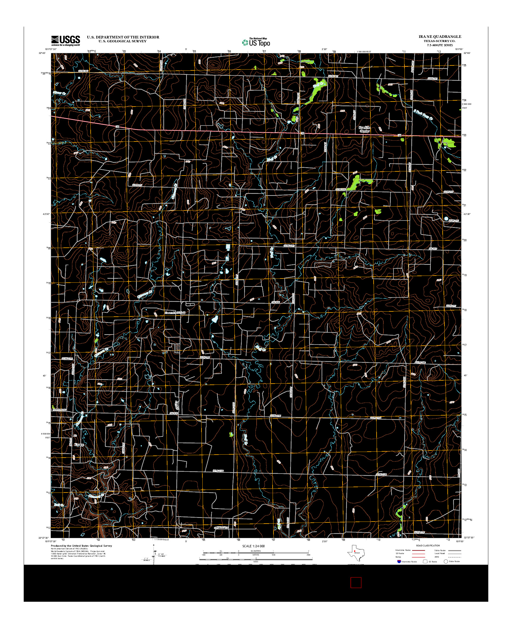 USGS US TOPO 7.5-MINUTE MAP FOR IRA NE, TX 2012