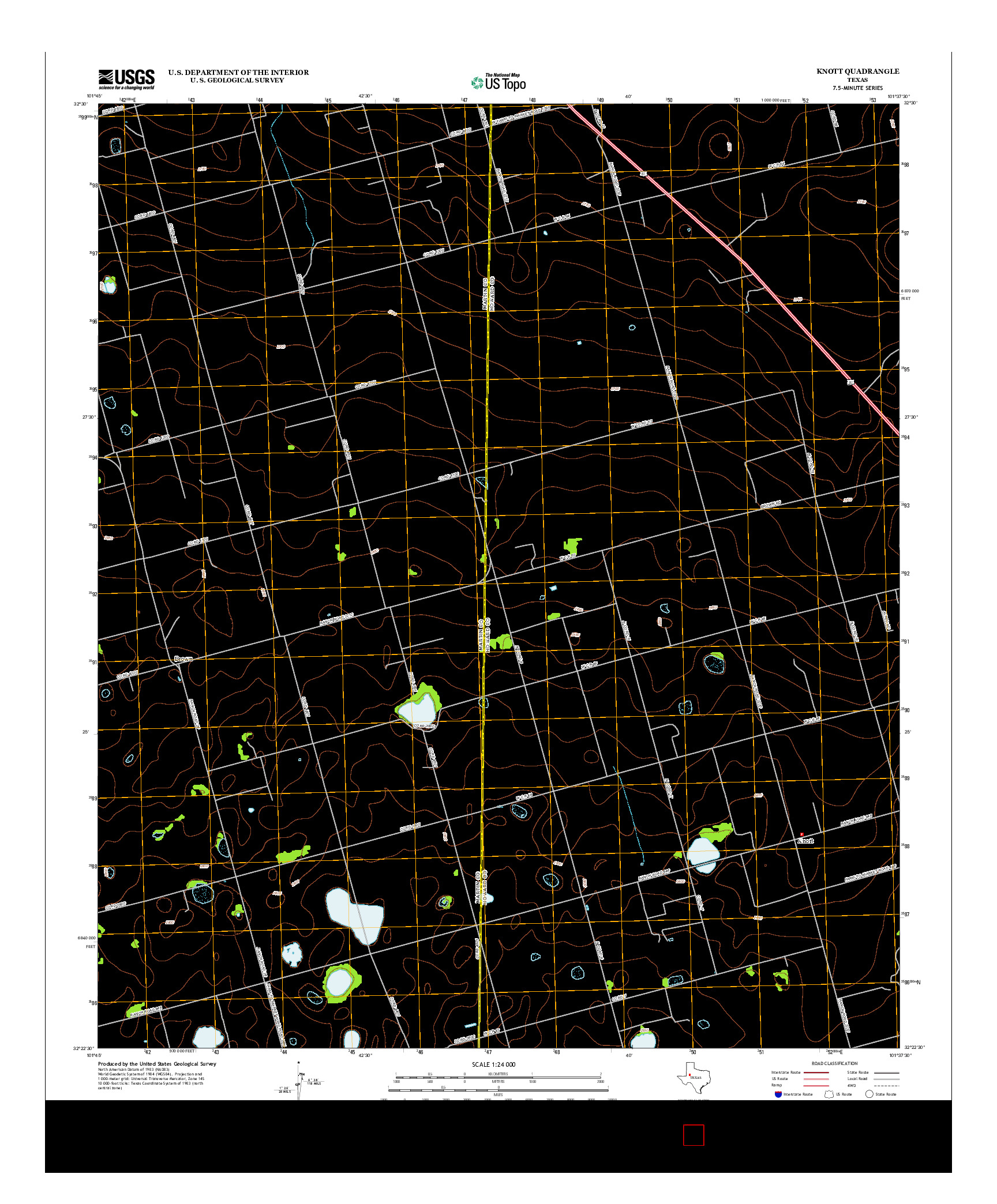 USGS US TOPO 7.5-MINUTE MAP FOR KNOTT, TX 2012