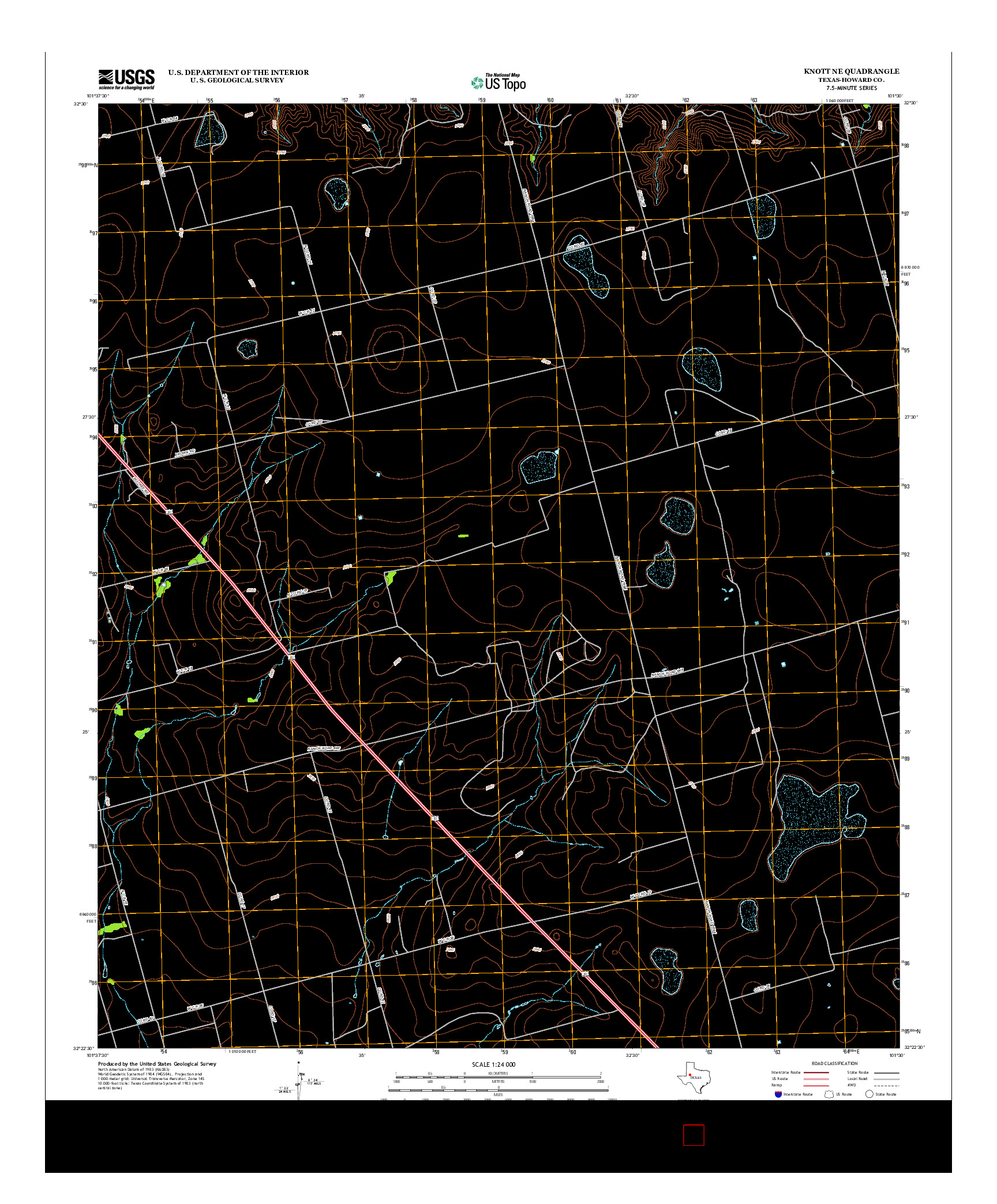 USGS US TOPO 7.5-MINUTE MAP FOR KNOTT NE, TX 2012