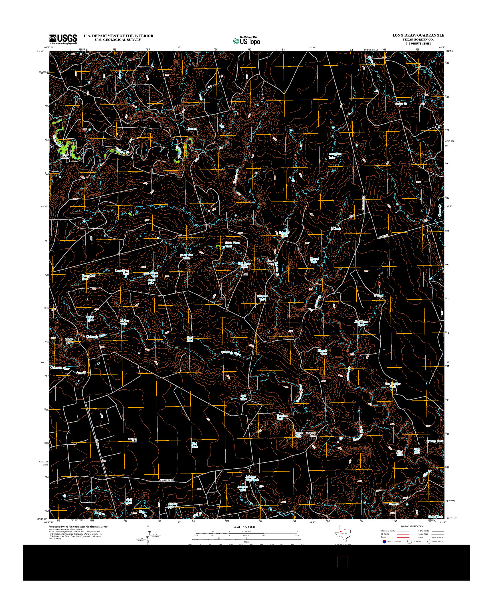 USGS US TOPO 7.5-MINUTE MAP FOR LONG DRAW, TX 2012