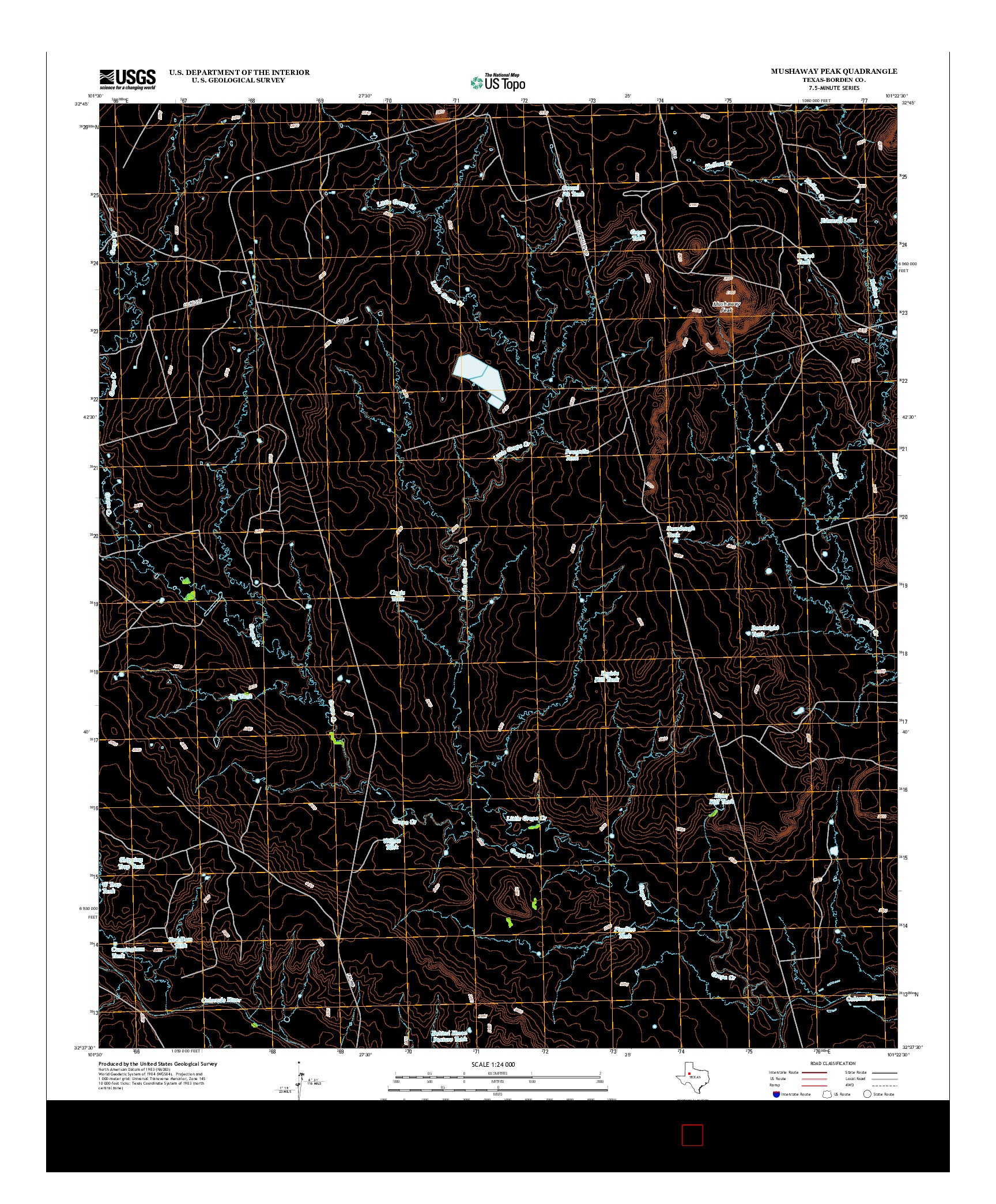 USGS US TOPO 7.5-MINUTE MAP FOR MUSHAWAY PEAK, TX 2012