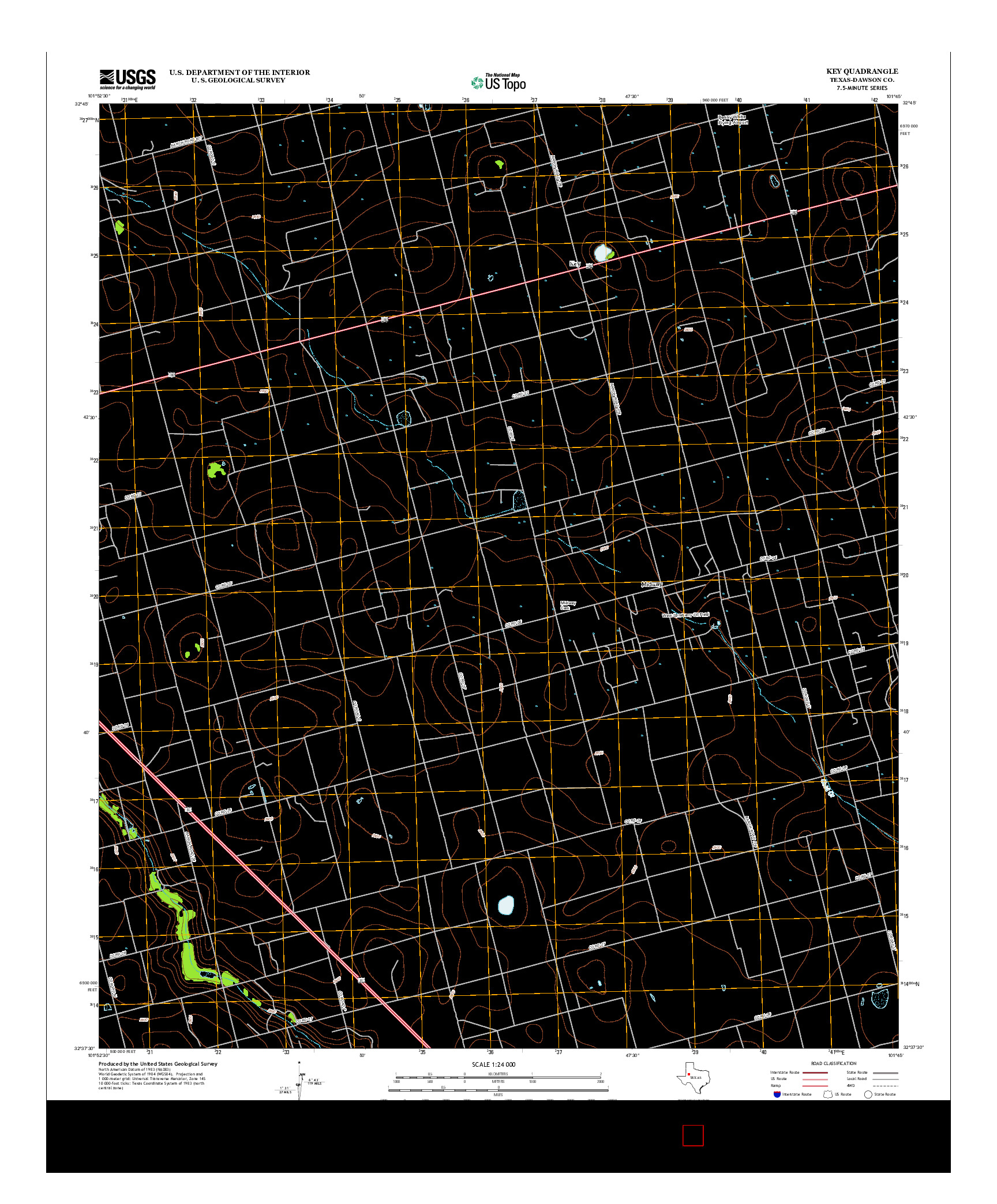 USGS US TOPO 7.5-MINUTE MAP FOR KEY, TX 2012